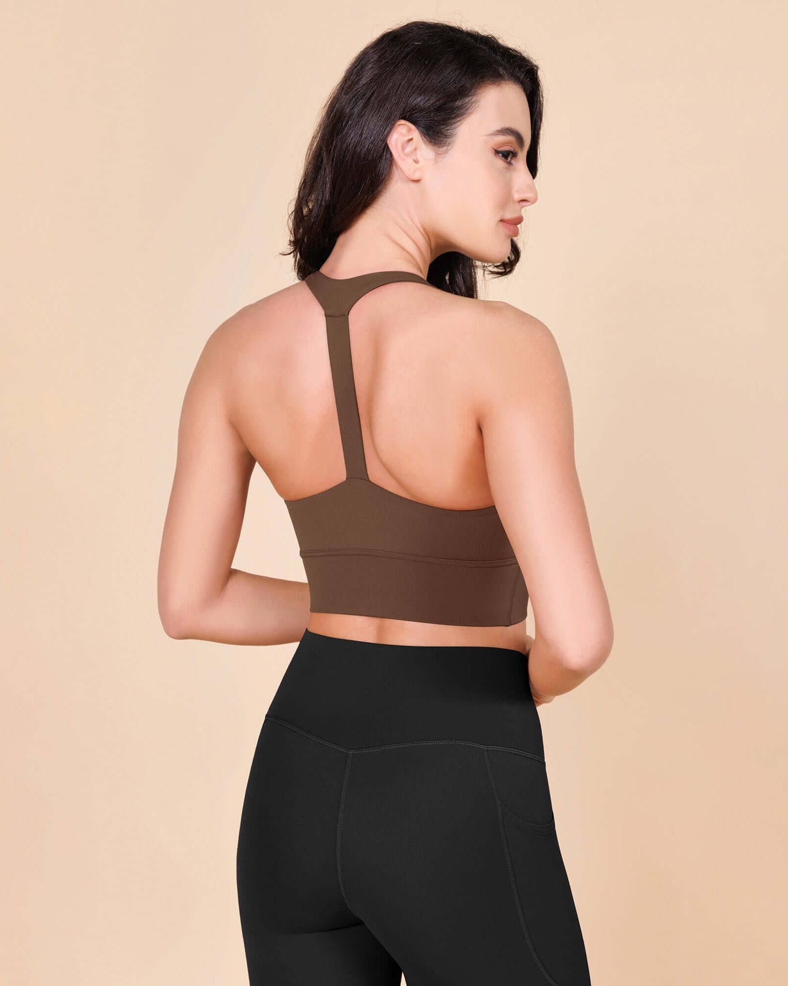 ODLEX Halter Padded Wirefree Y Racerback Workout Yoga Bra - ododos