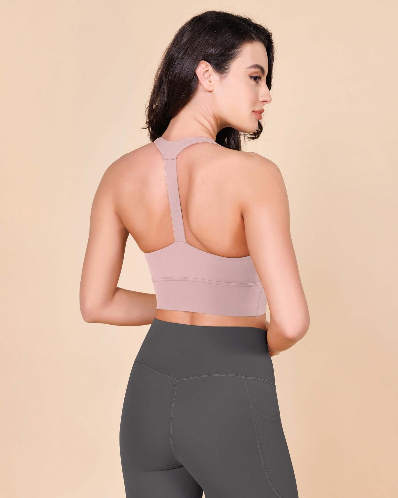 ODLEX Halter Padded Wirefree Y Racerback Workout Yoga Bra - ododos