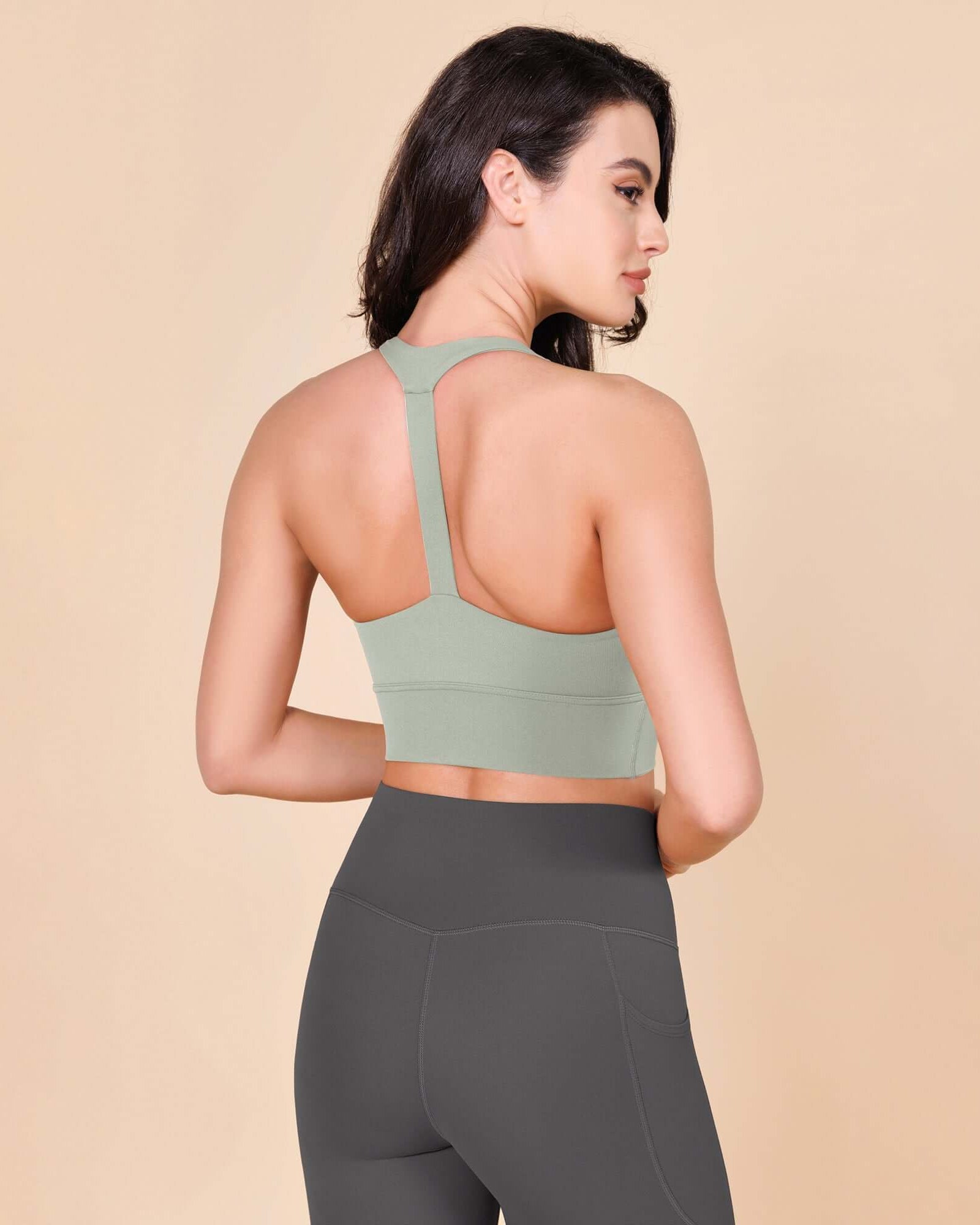 ODLEX Halter Padded Wirefree Y Racerback Workout Yoga Bra - ododos