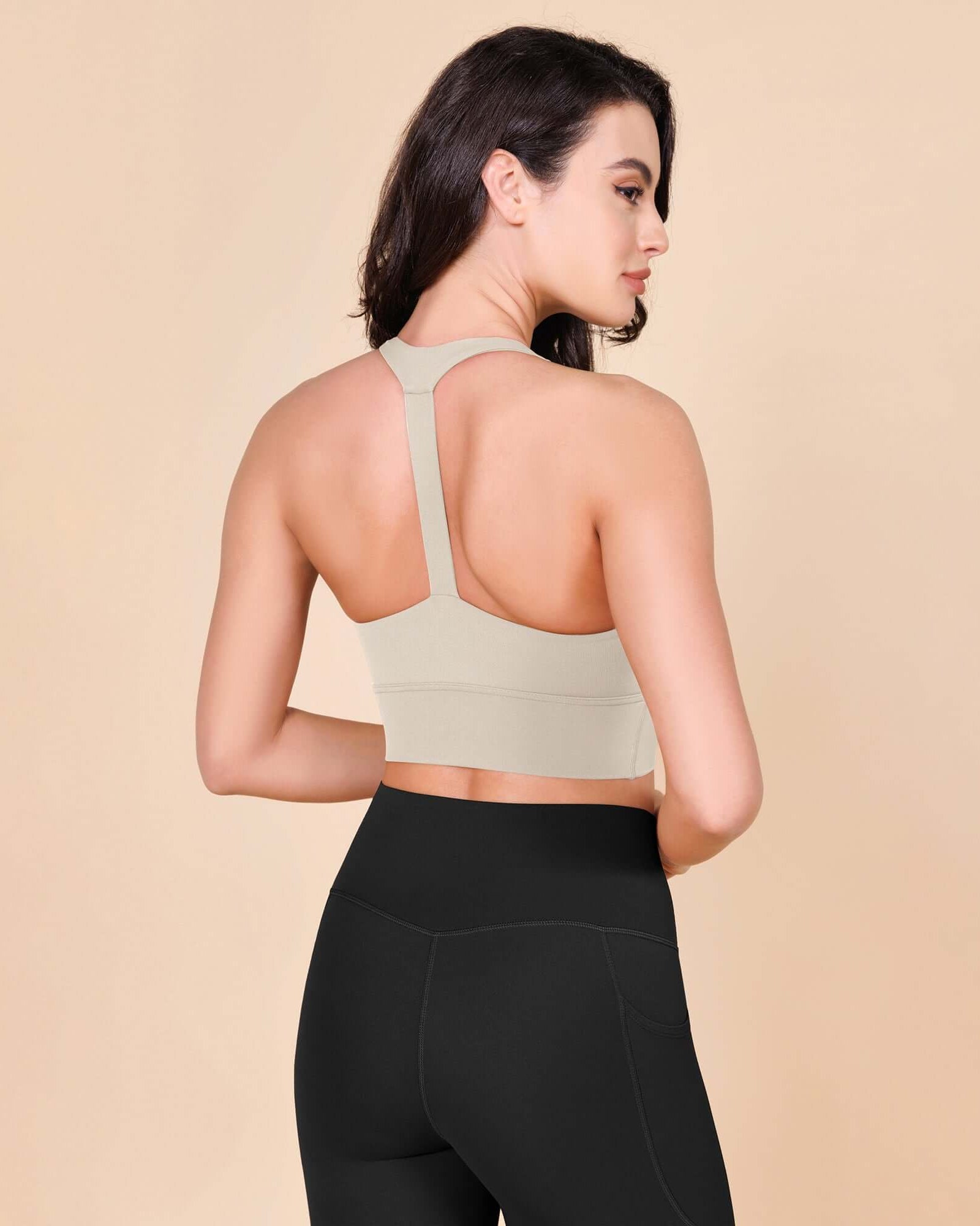 ODLEX Halter Padded Wirefree Y Racerback Workout Yoga Bra - ododos