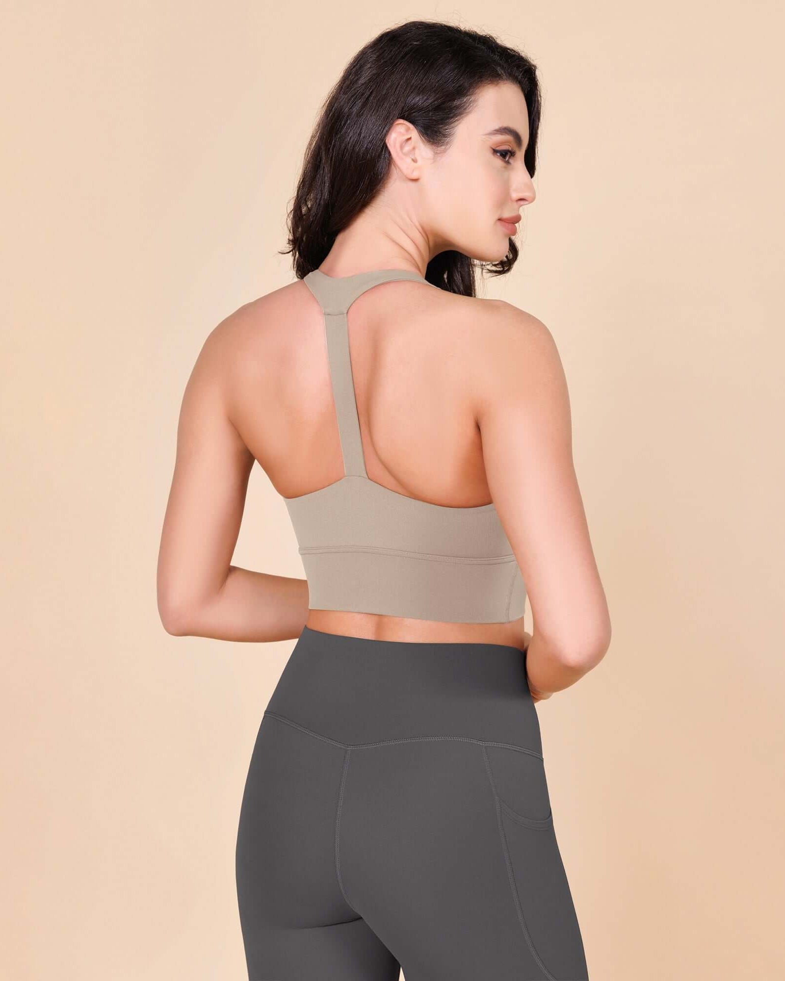 ODLEX Halter Padded Wirefree Y Racerback Workout Yoga Bra - ododos