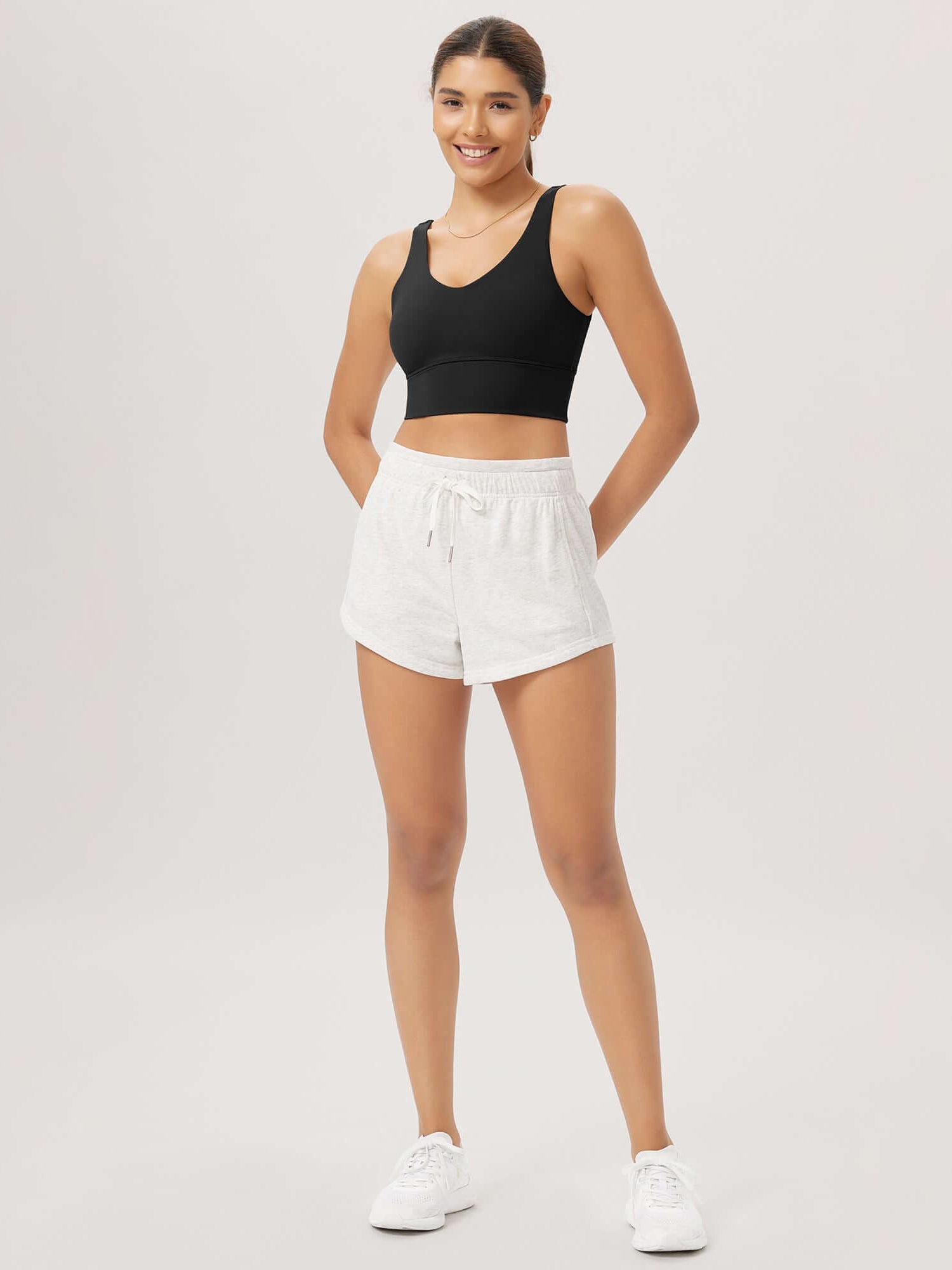 Cloud Feeling V Neck Padded Sports Bra - ododos