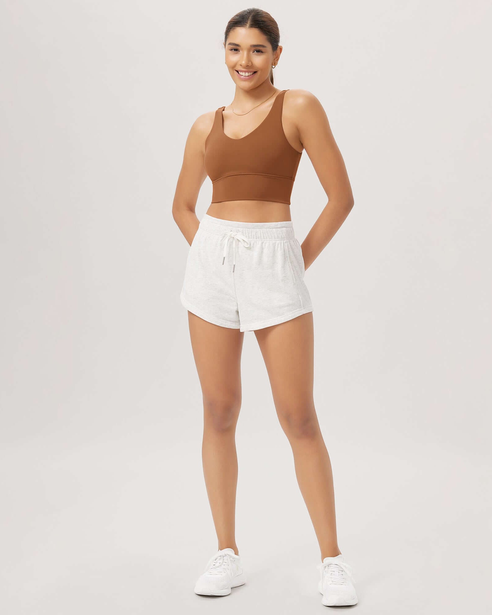 Cloud Feeling V Neck Padded Sports Bra - ododos