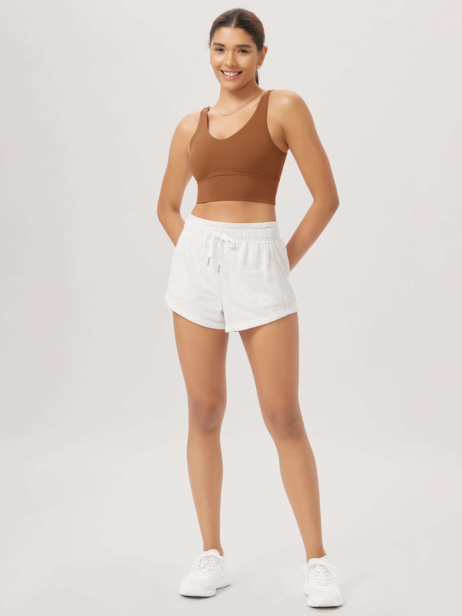 Cloud Feeling V Neck Padded Sports Bra - ododos