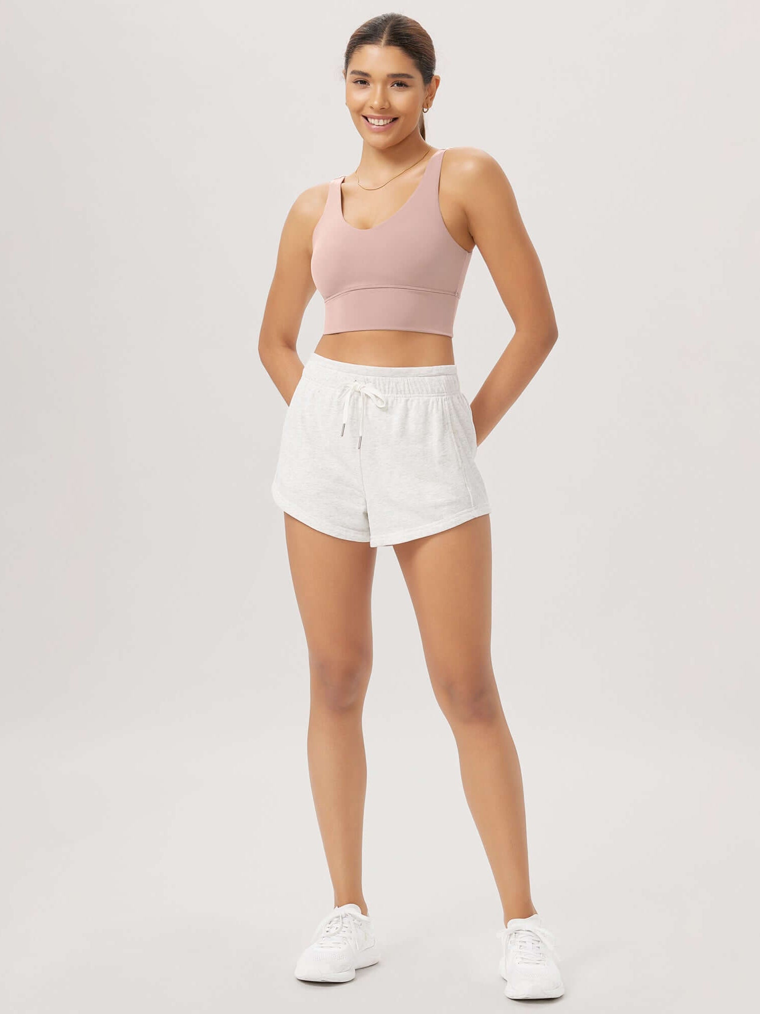 Cloud Feeling V Neck Padded Sports Bra - ododos