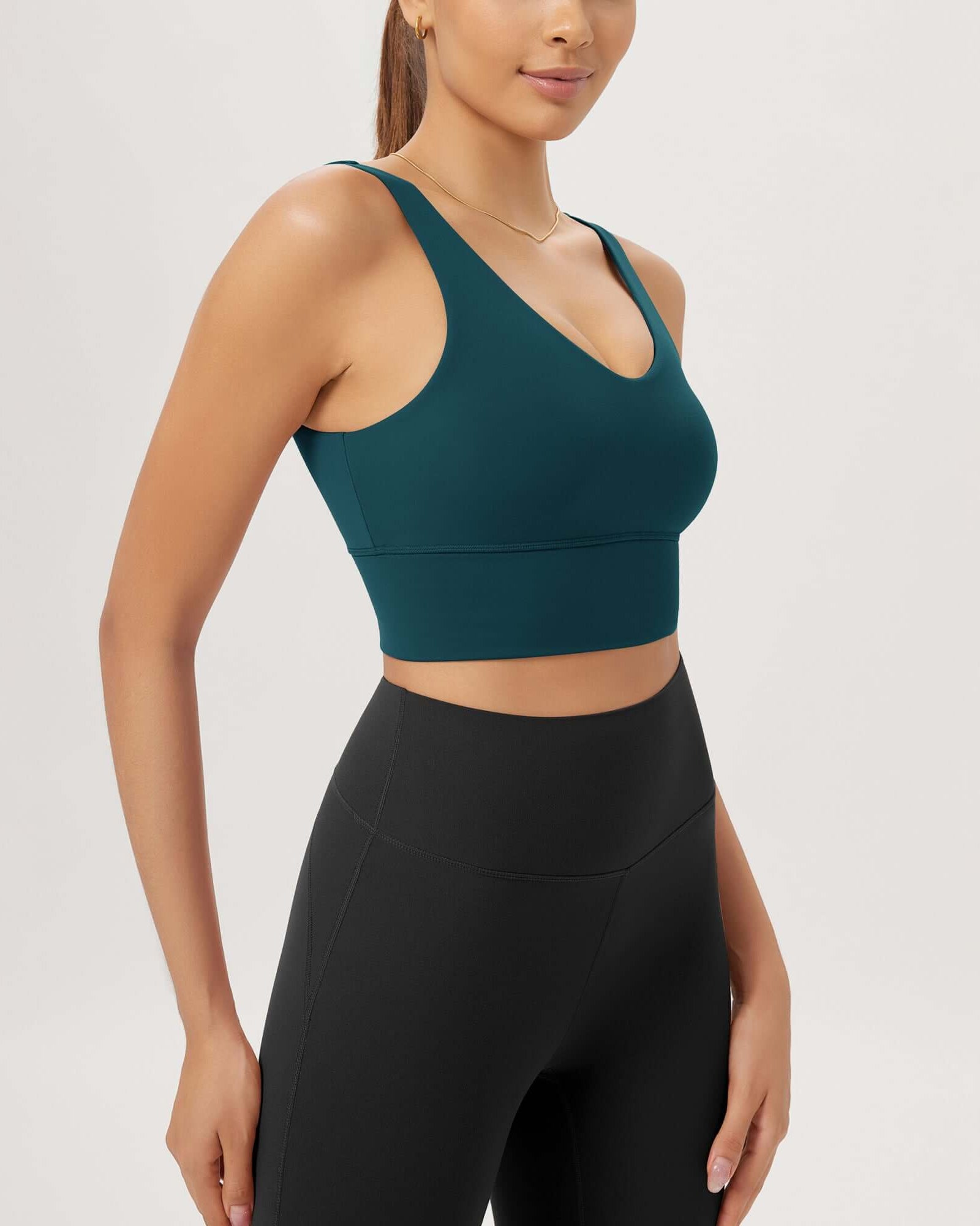 Cloud Feeling V Neck Padded Sports Bra - ododos