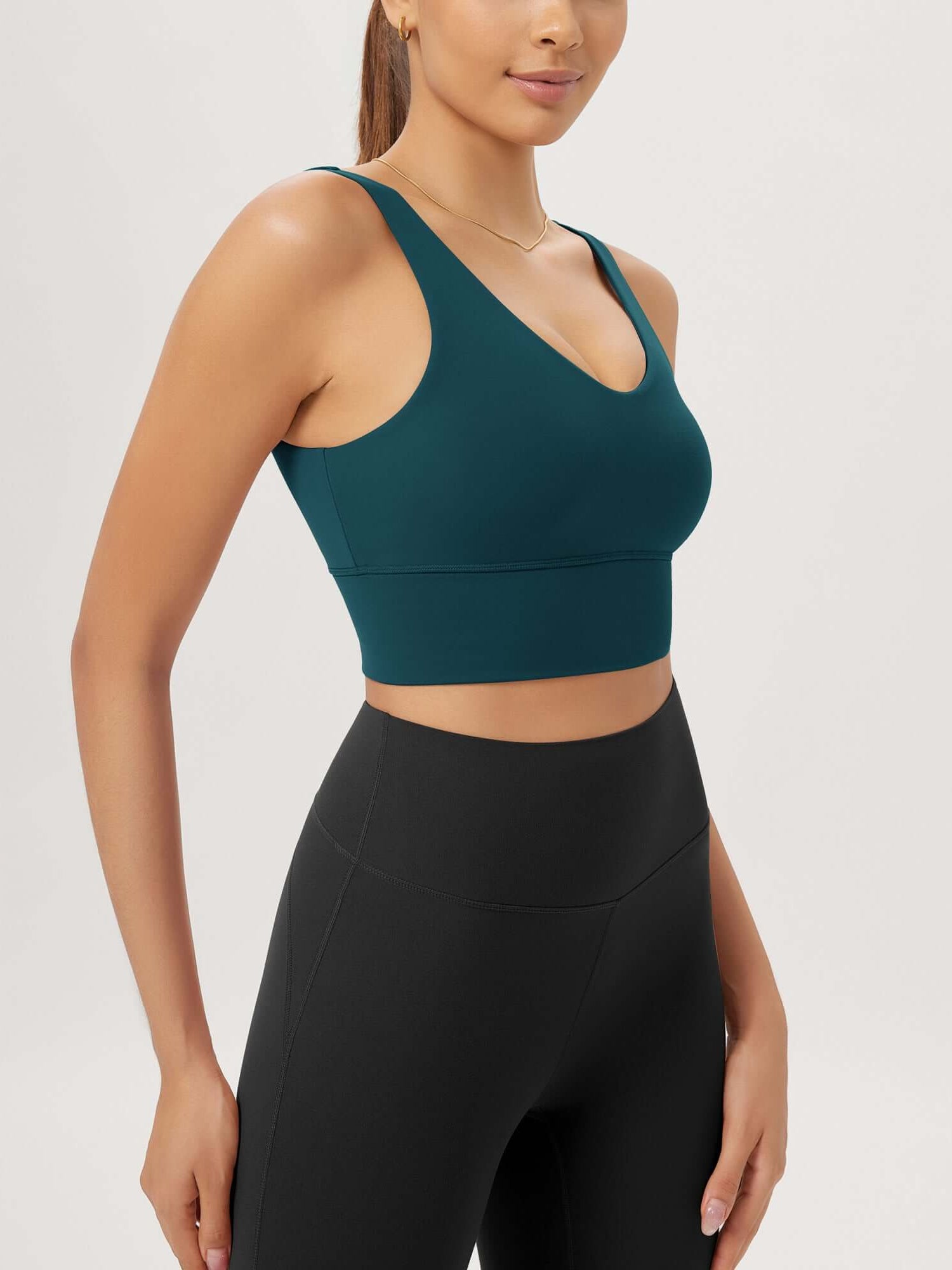 Cloud Feeling V Neck Padded Sports Bra - ododos