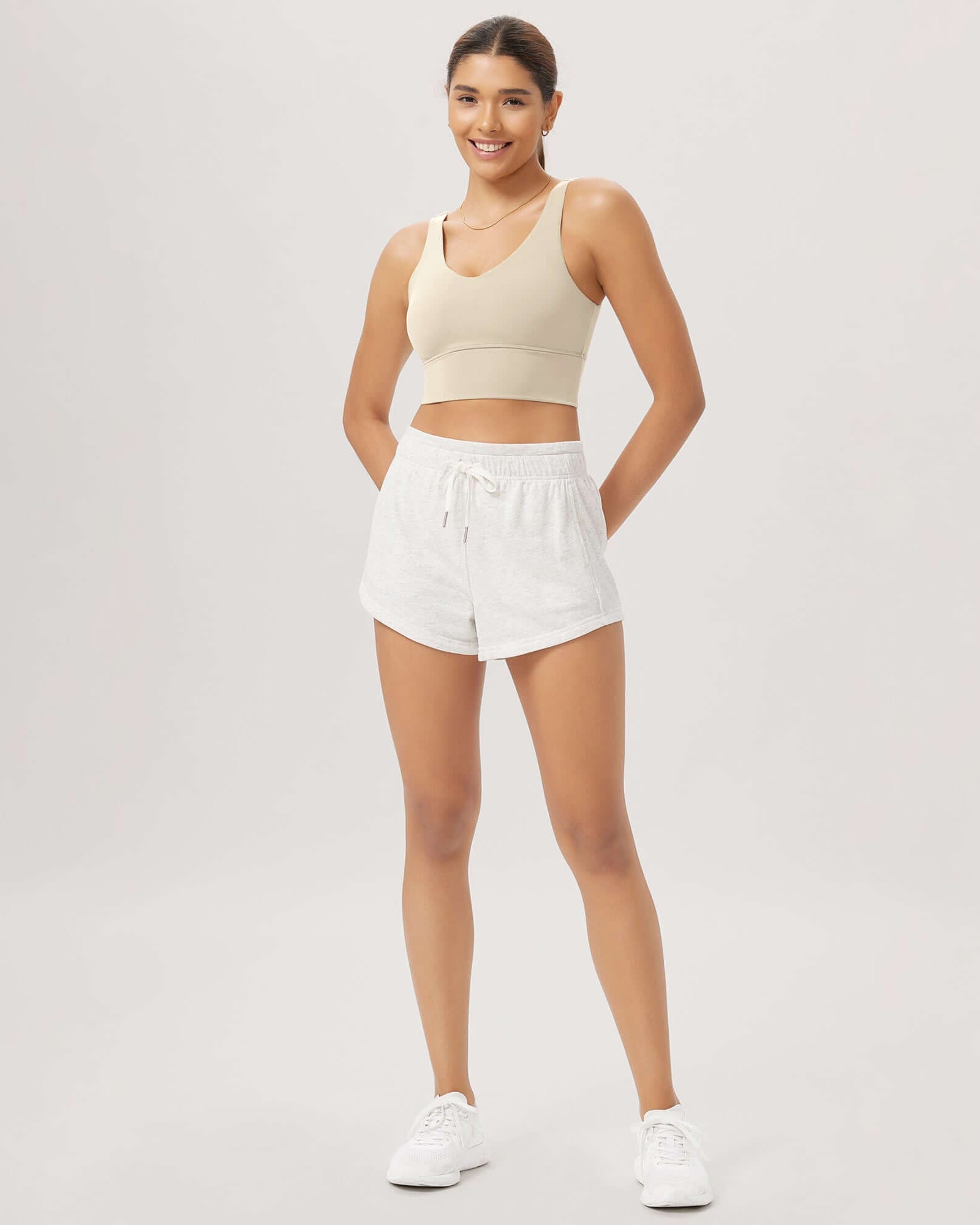 Cloud Feeling V Neck Padded Sports Bra - ododos