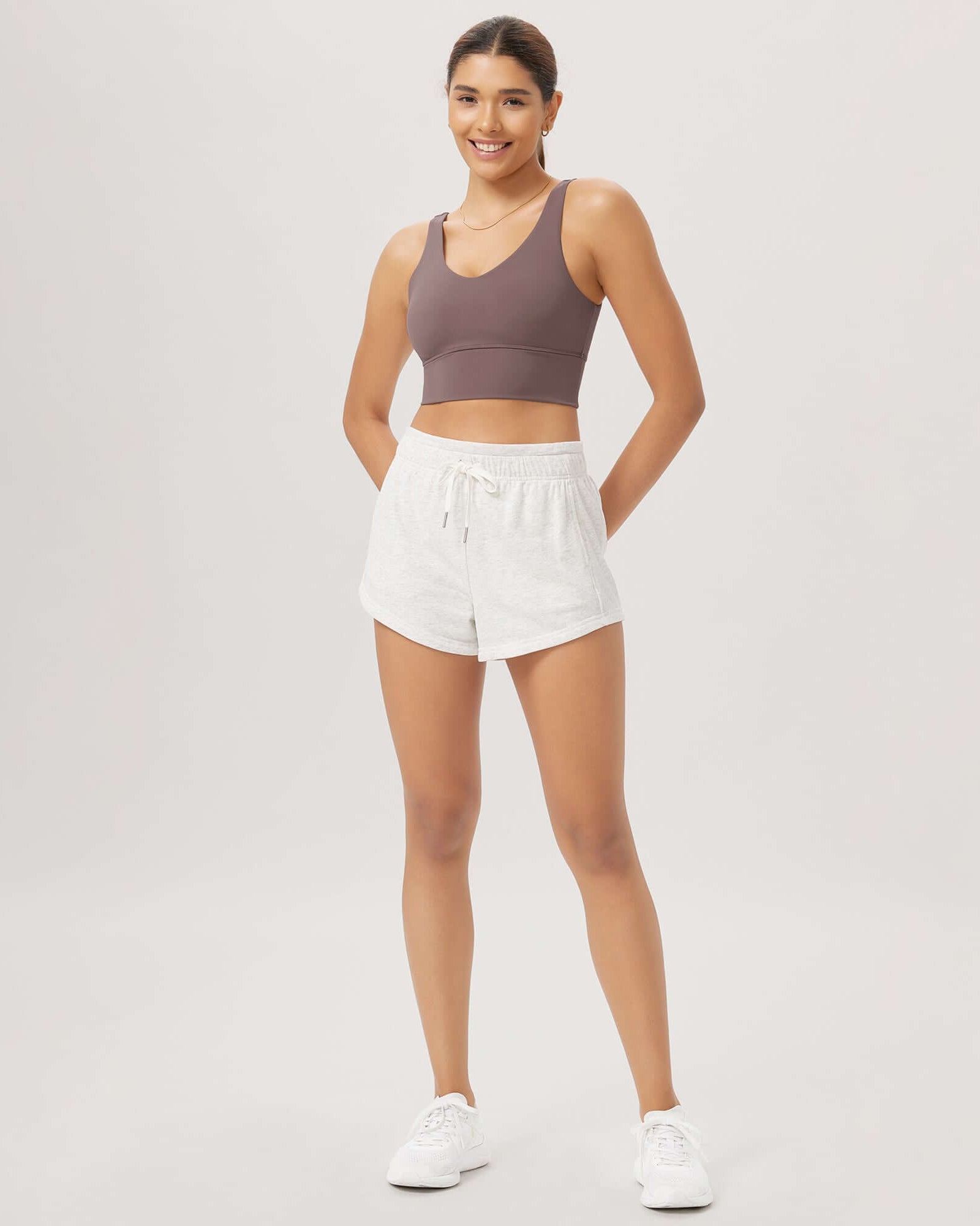 Cloud Feeling V Neck Padded Sports Bra - ododos