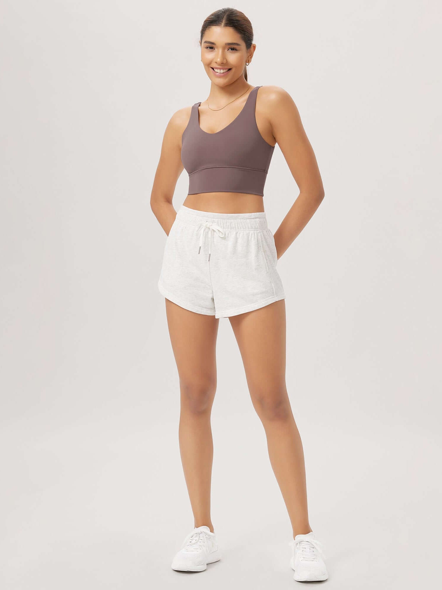 Cloud Feeling V Neck Padded Sports Bra - ododos