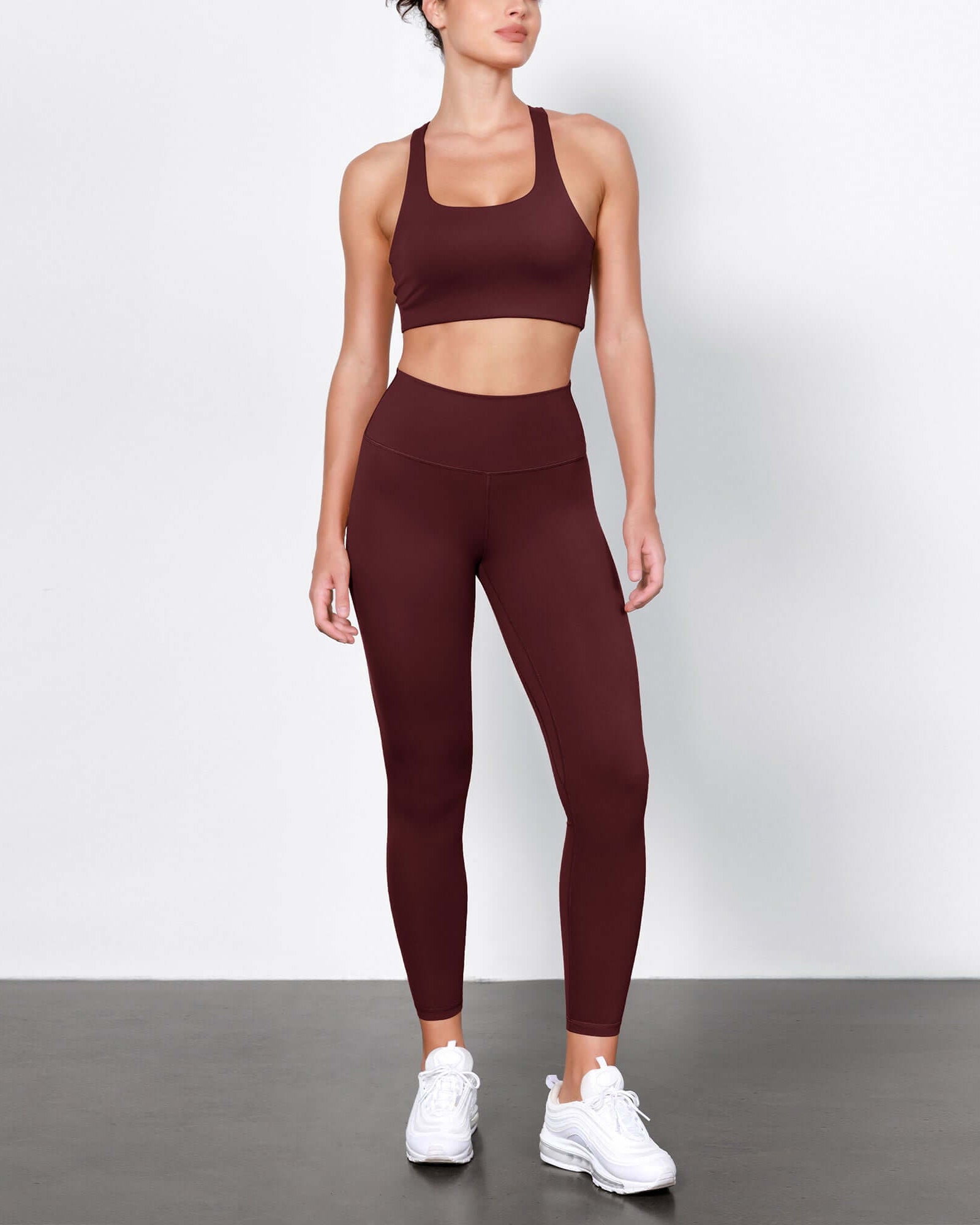 ODLIFT 25 High Waist Compression Yoga Leggings Burgundy - ododos