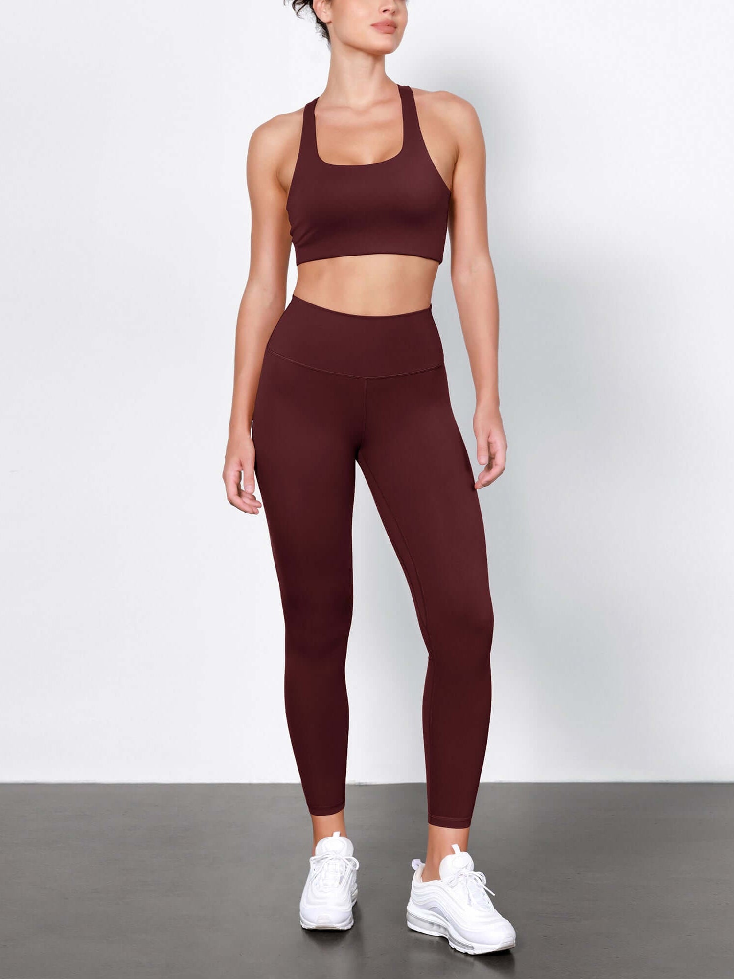 ODLIFT 25 High Waist Compression Yoga Leggings Burgundy - ododos