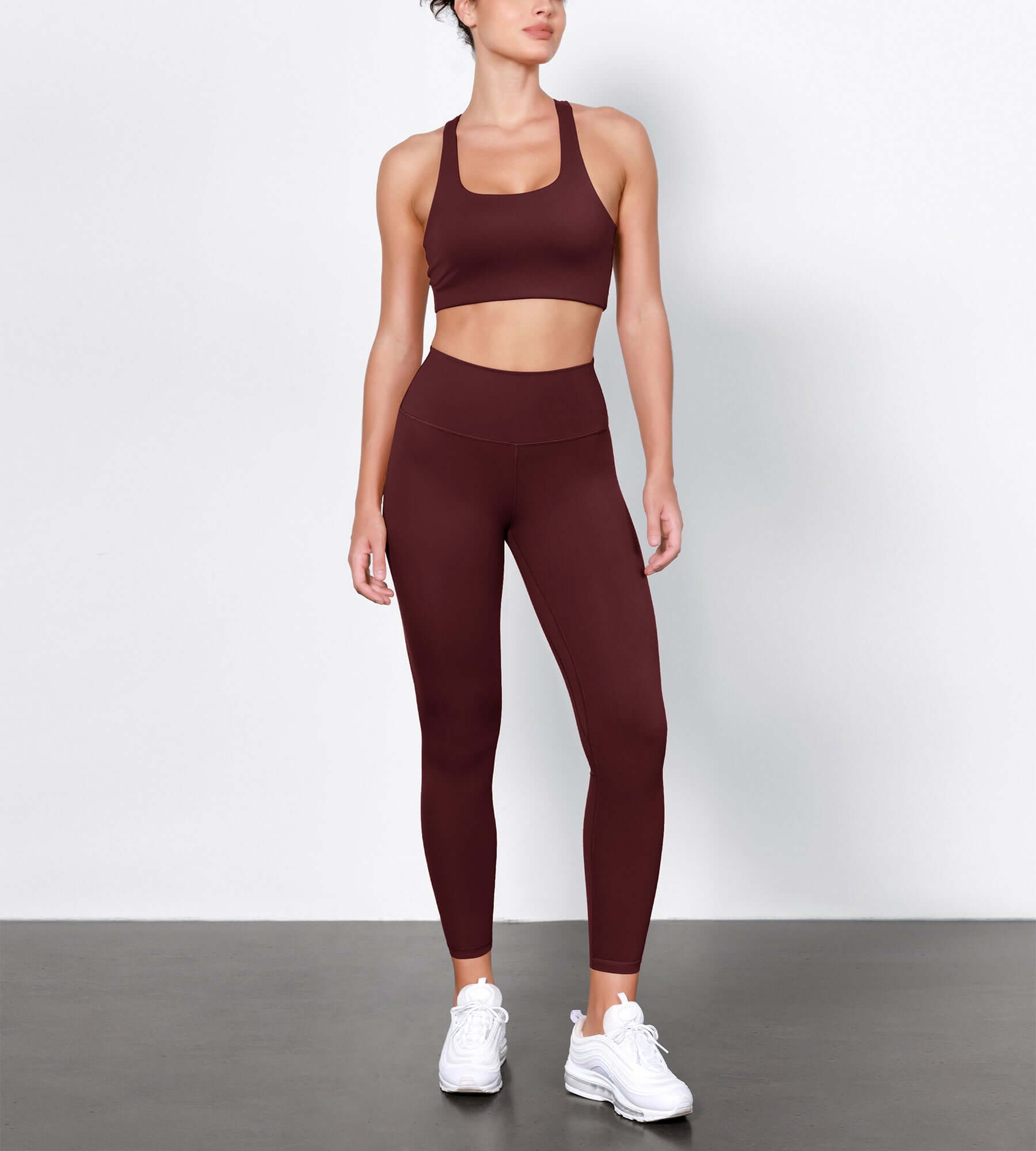 ODLIFT 25 High Waist Compression Yoga Leggings Burgundy - ododos