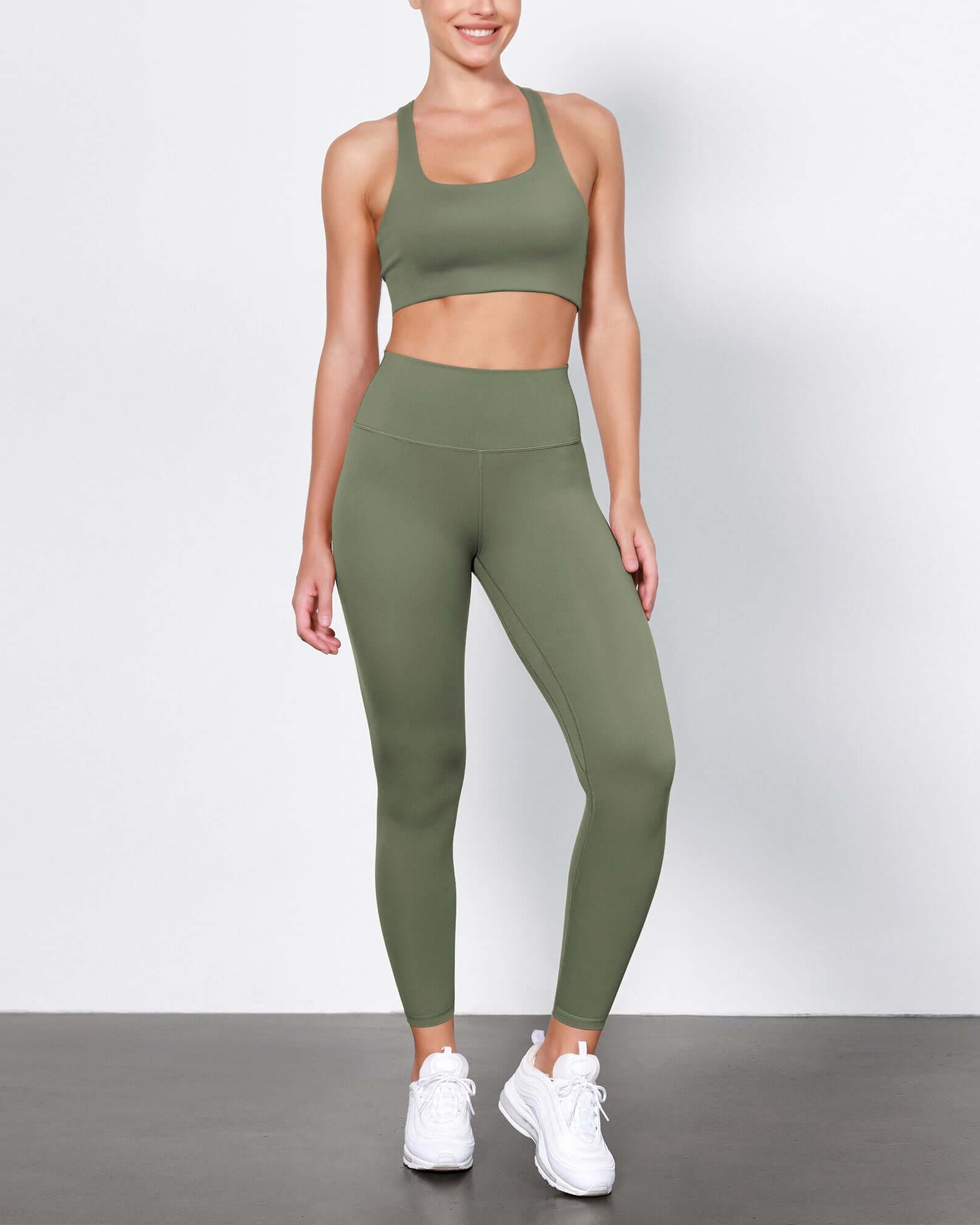 ODLIFT 25 High Waist Compression Yoga Leggings Dark Olive - ododos
