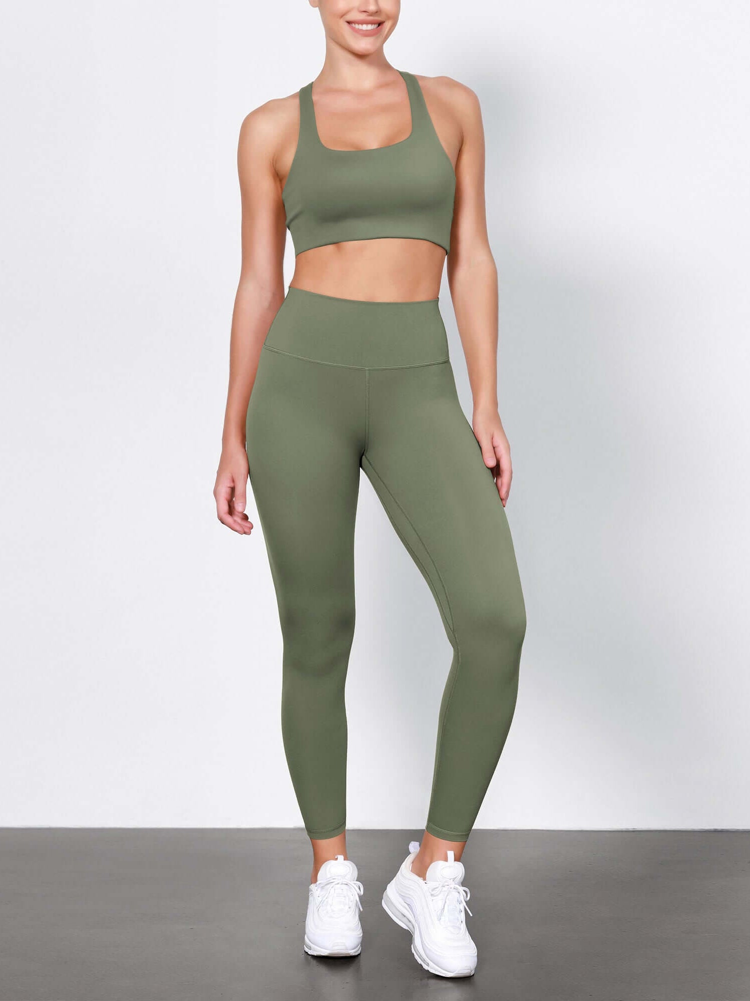 ODLIFT 25 High Waist Compression Yoga Leggings Dark Olive - ododos