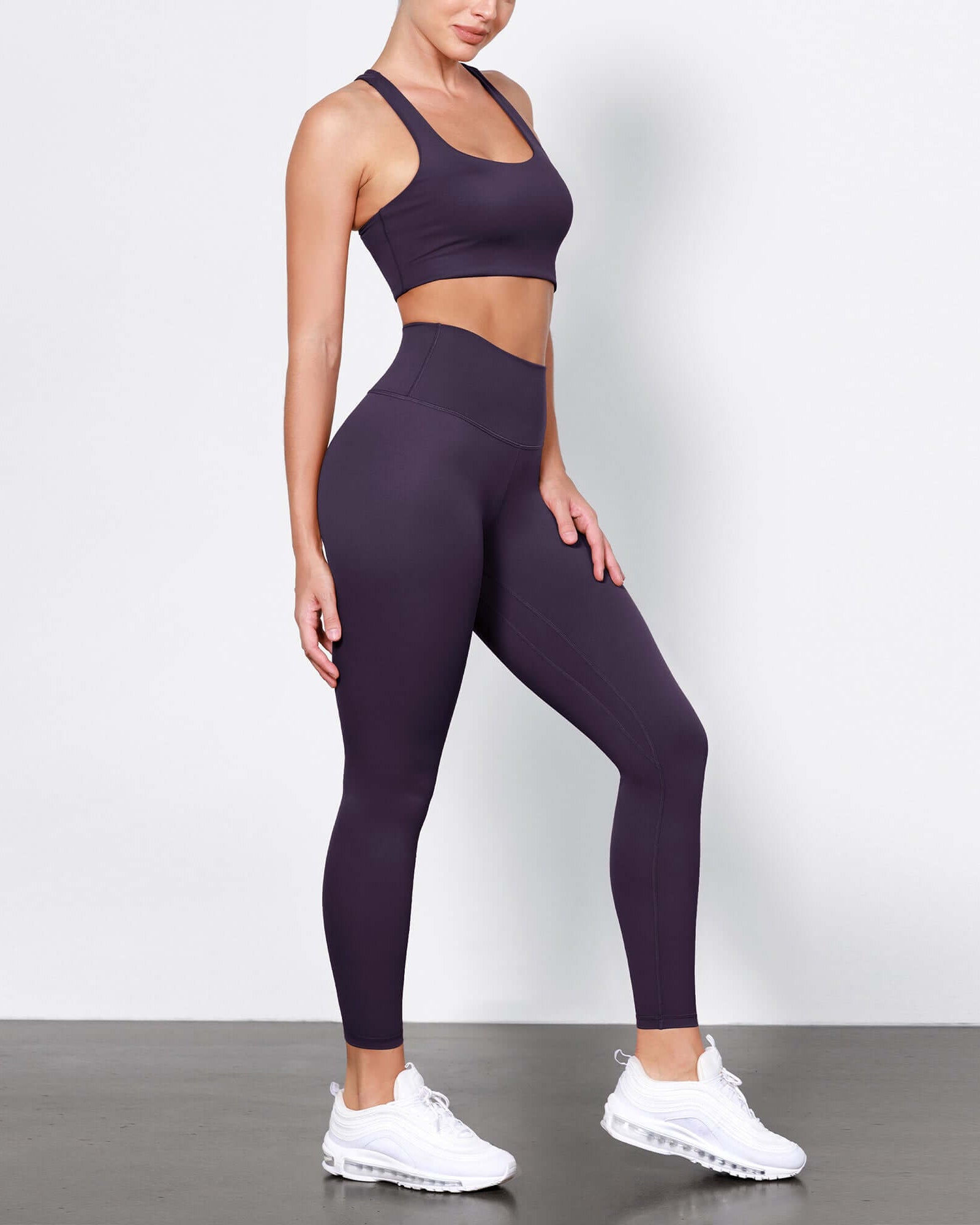 ODLIFT 25 High Waist Compression Yoga Leggings Dark Purple - ododos