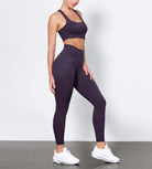 ODLIFT 25 High Waist Compression Yoga Leggings Dark Purple - ododos