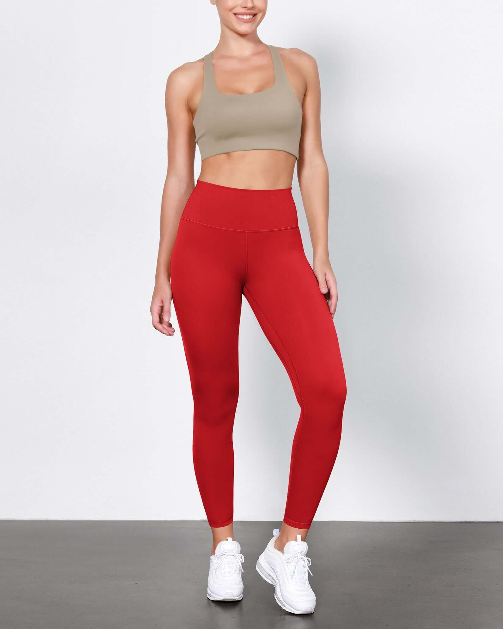 ODLIFT 25 High Waist Compression Yoga Leggings Red - ododos