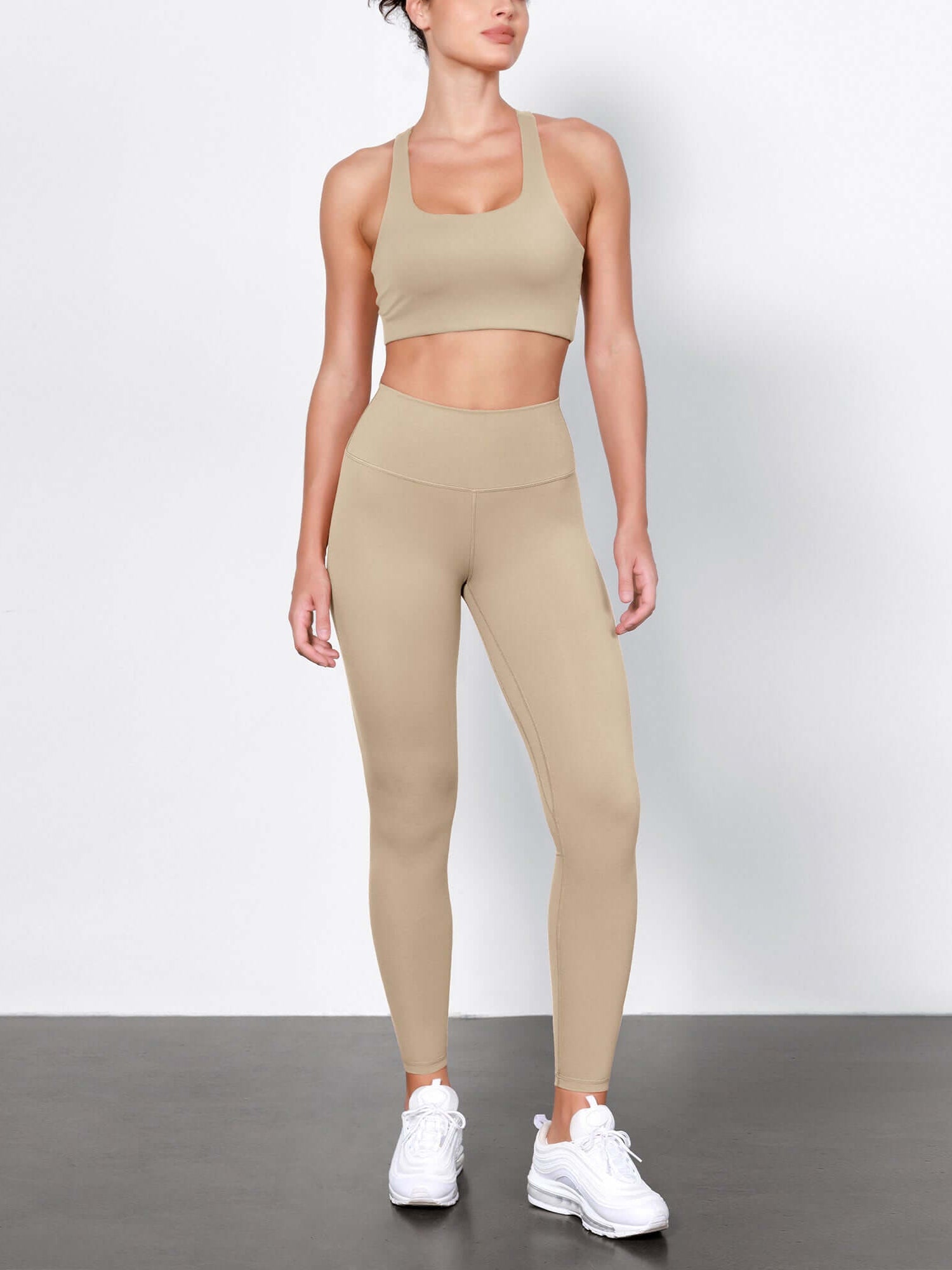 ODLIFT 28 High Waist Compression Yoga Leggings Beige - ododos