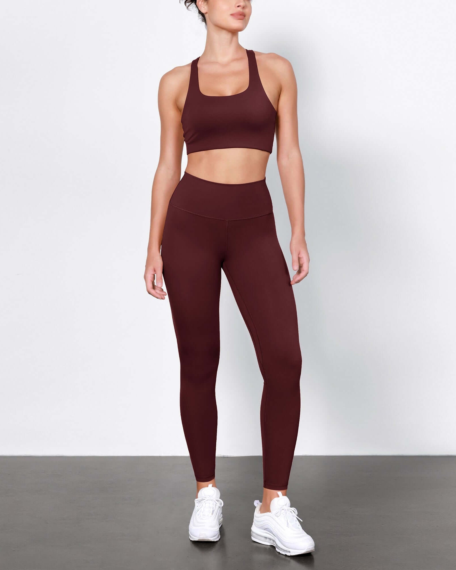 ODLIFT 28 High Waist Compression Yoga Leggings Burgundy - ododos