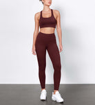 ODLIFT 28 High Waist Compression Yoga Leggings Burgundy - ododos