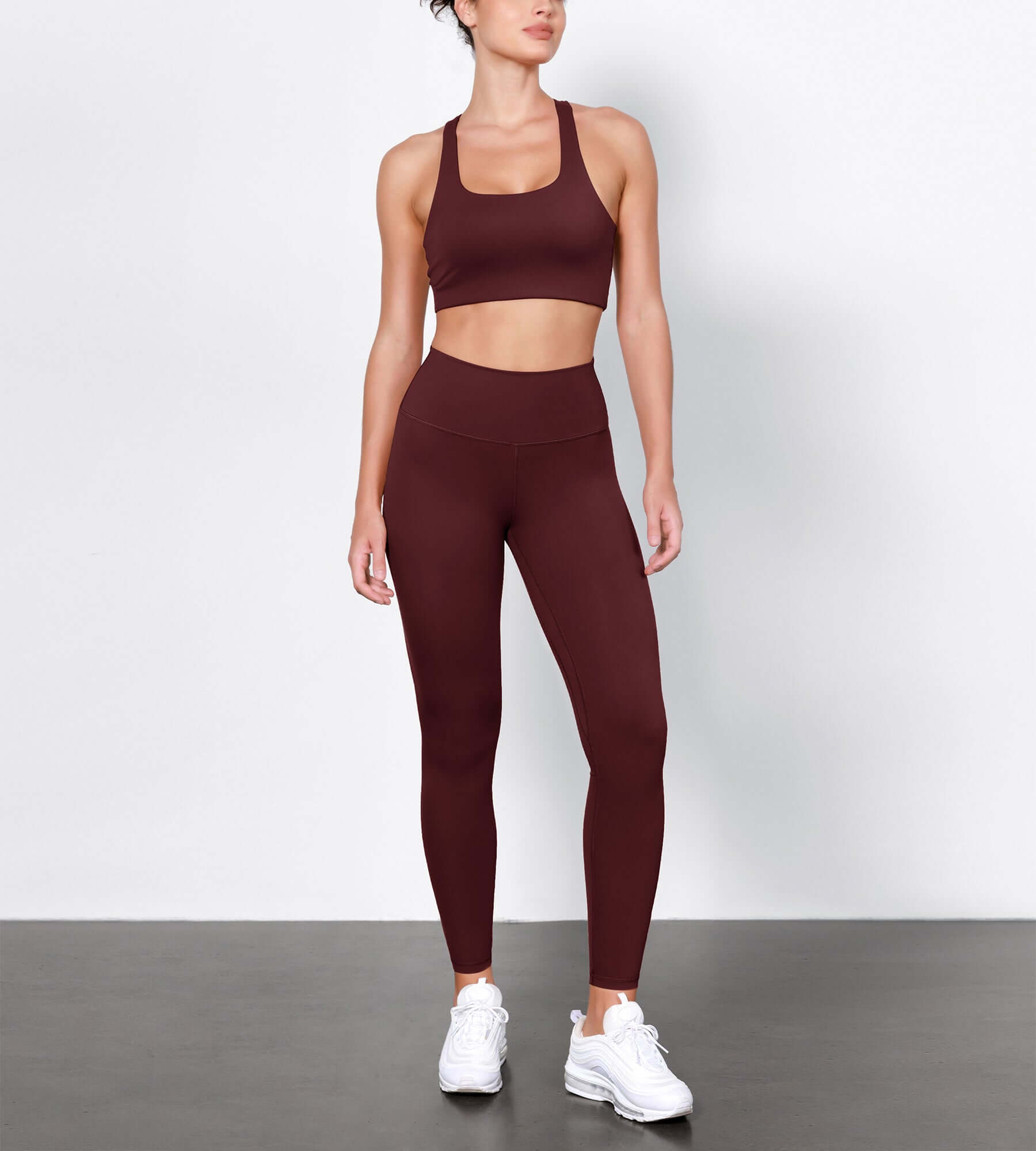 ODLIFT 28 High Waist Compression Yoga Leggings Burgundy - ododos
