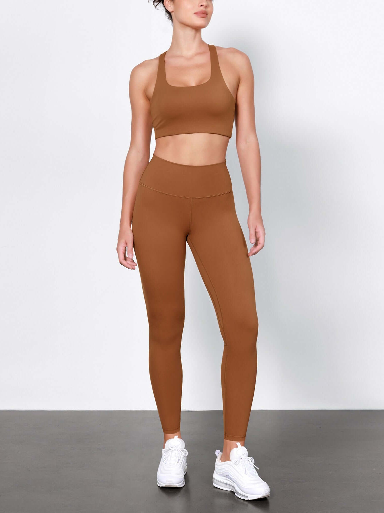 ODLIFT 28 High Waist Compression Yoga Leggings Caramel - ododos