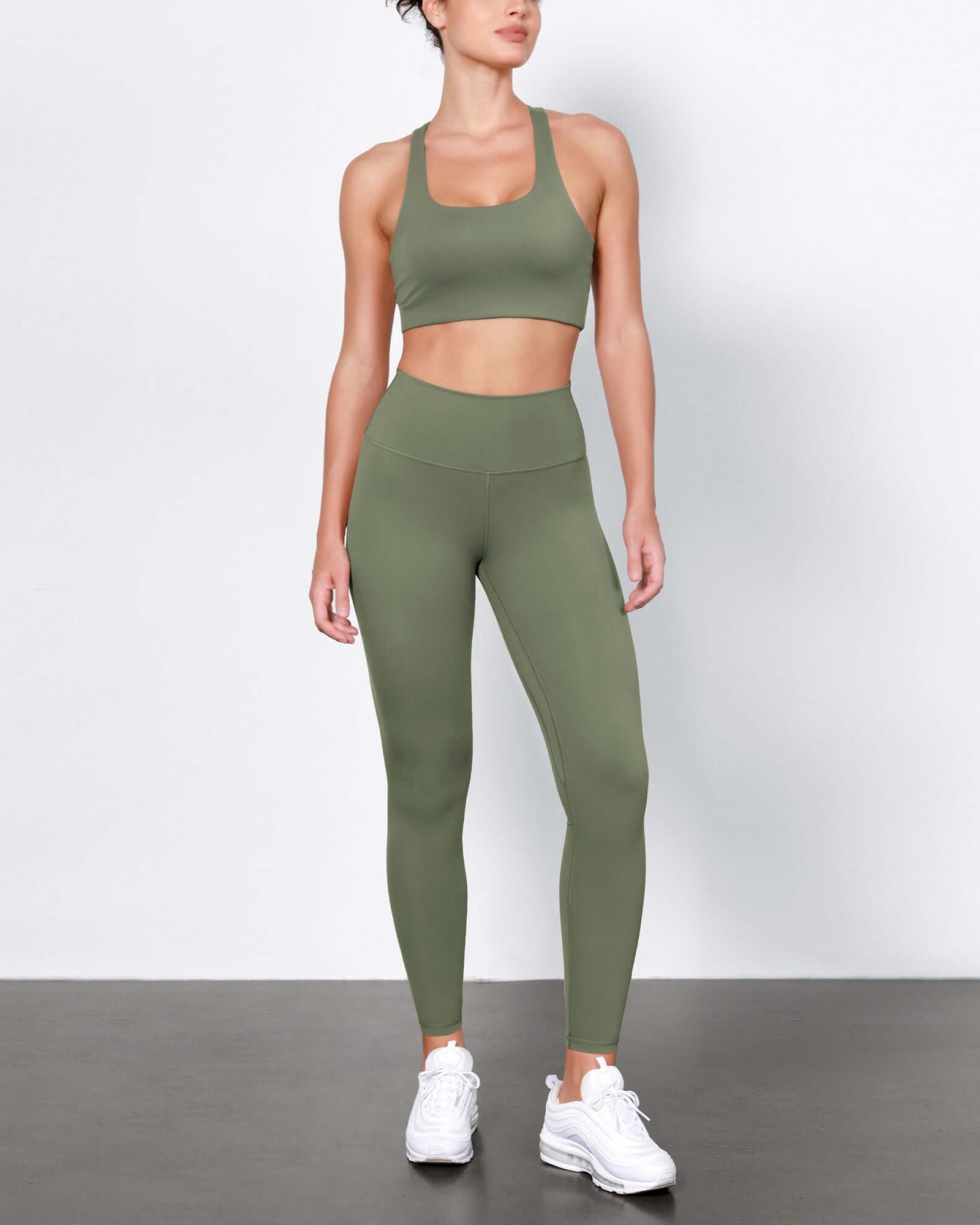 ODLIFT 28 High Waist Compression Yoga Leggings Dark Olive - ododos