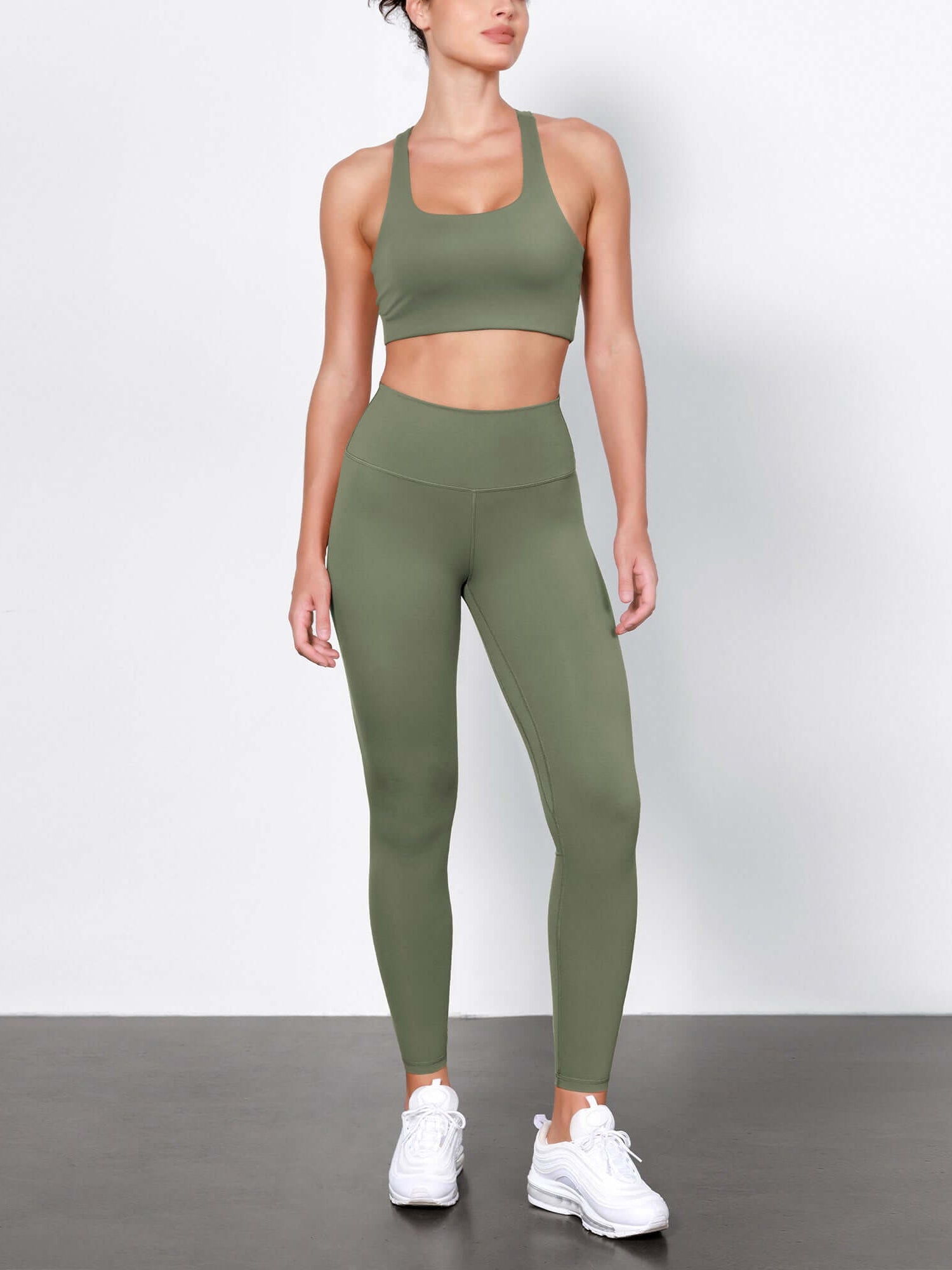ODLIFT 28 High Waist Compression Yoga Leggings Dark Olive - ododos