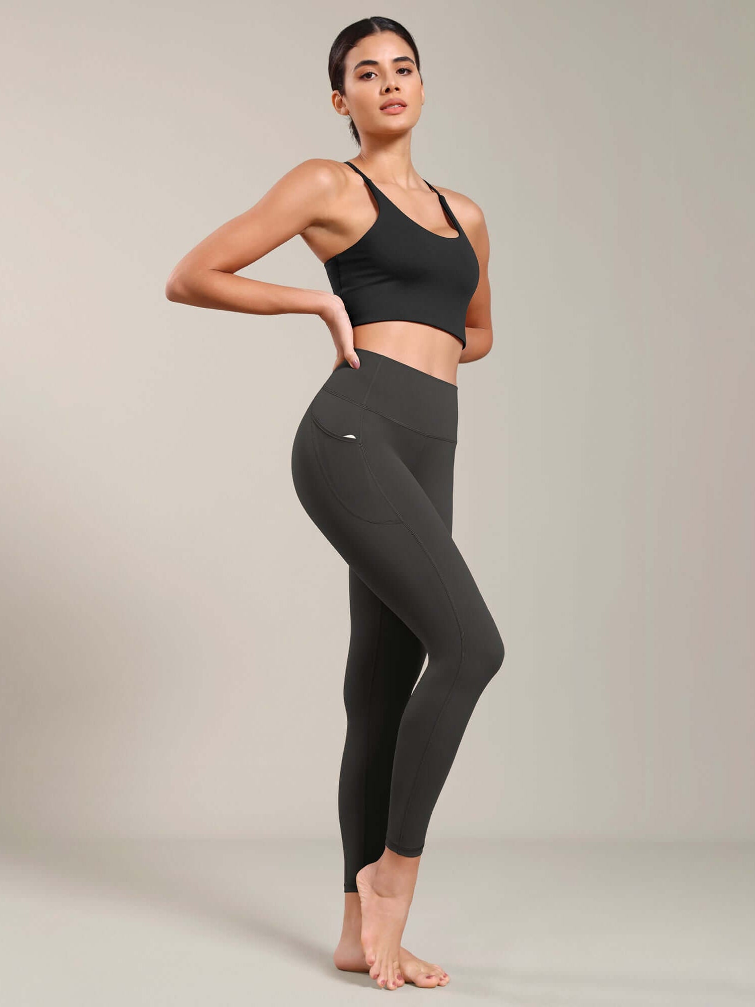 ODLIFT 7/8 Compression Leggings with Pockets Onyx Black - ododos
