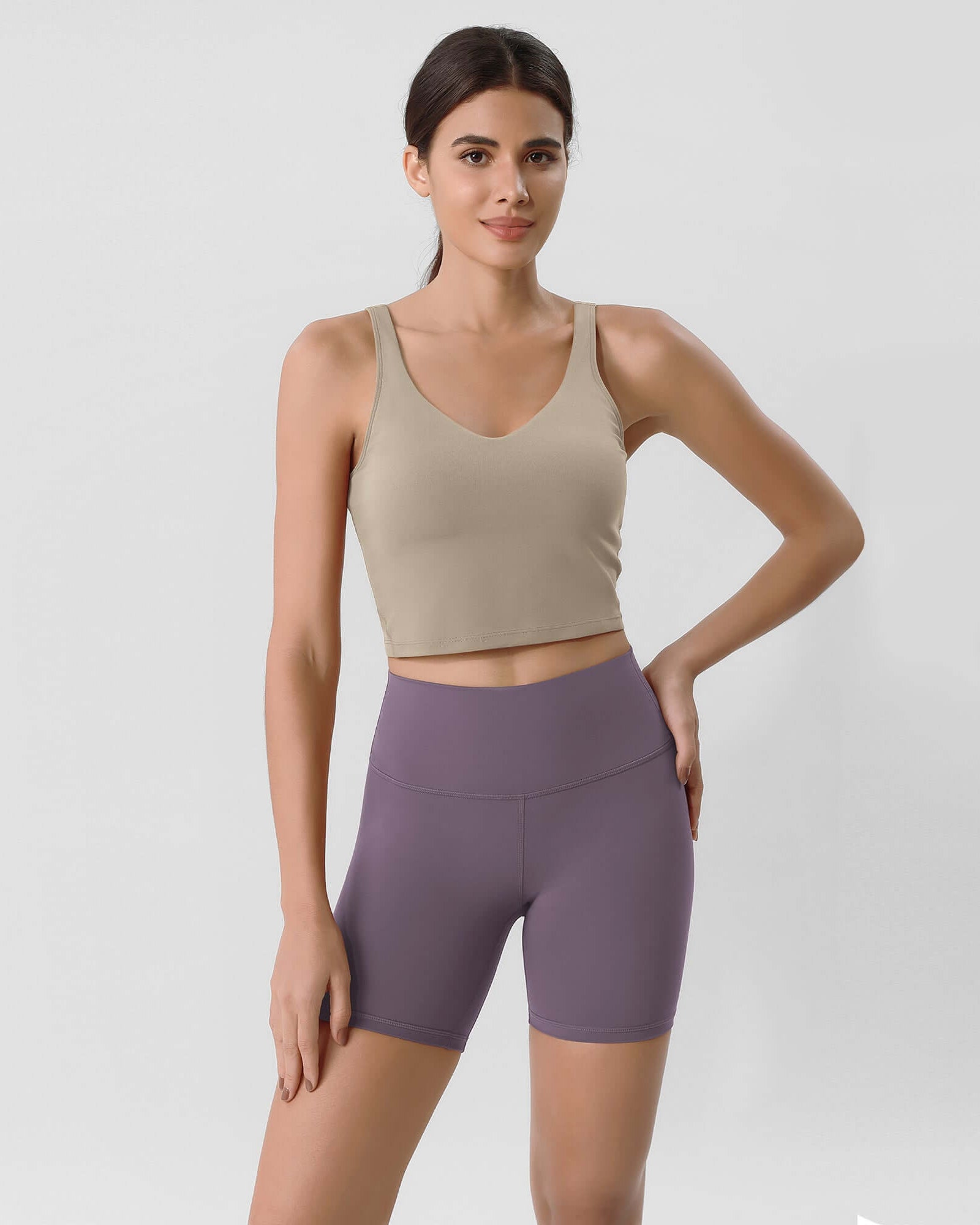 ODLIFT 6 High Waist Biker Shorts Ash Violet - ododos