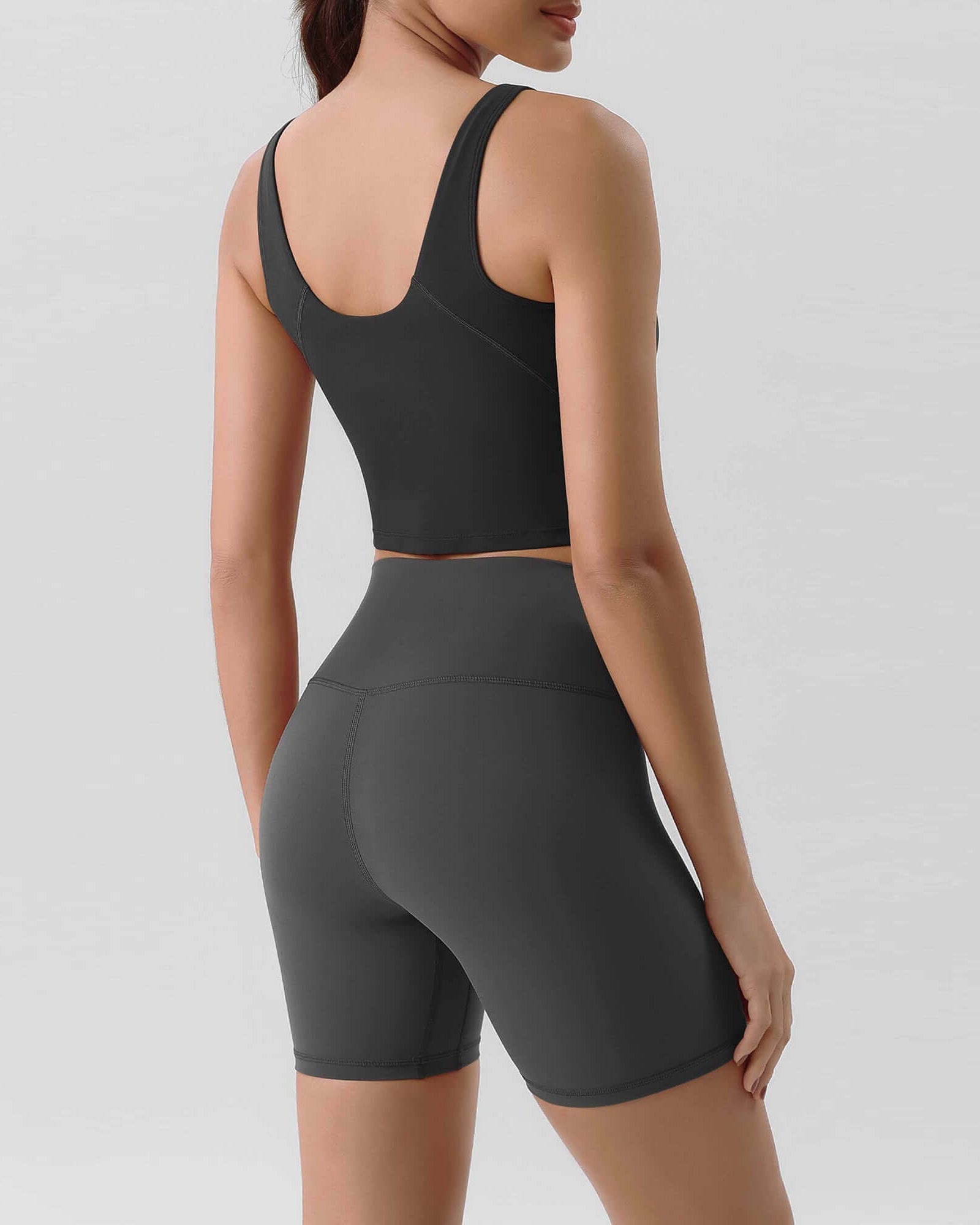 ODLIFT 6 High Waist Biker Shorts Charcoal - ododos