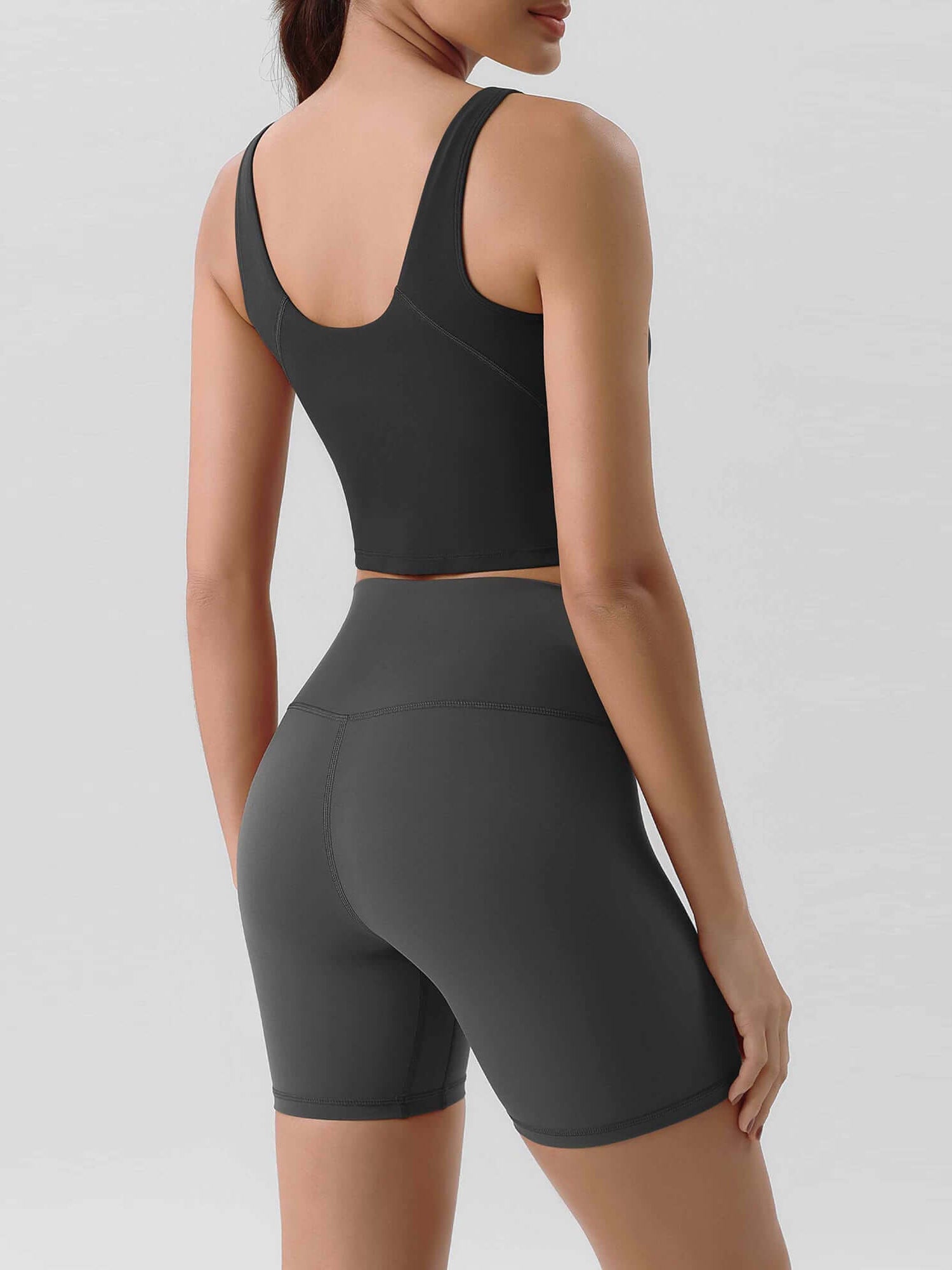 ODLIFT 6 High Waist Biker Shorts Charcoal - ododos