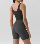 ODLIFT 6 High Waist Biker Shorts Charcoal - ododos