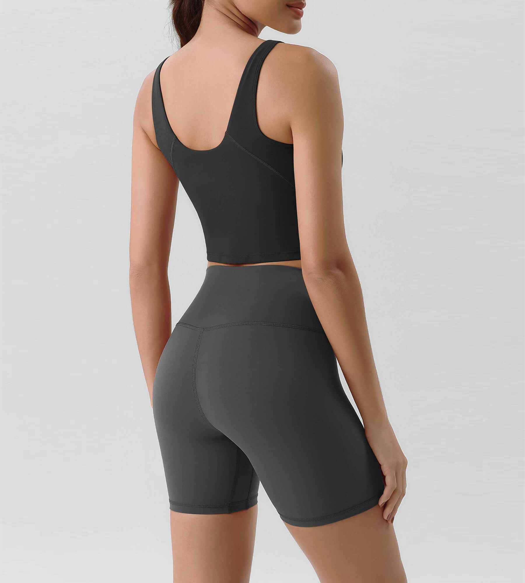 ODLIFT 6 High Waist Biker Shorts Charcoal - ododos