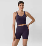 ODLIFT 6 High Waist Biker Shorts Dark Purple - ododos