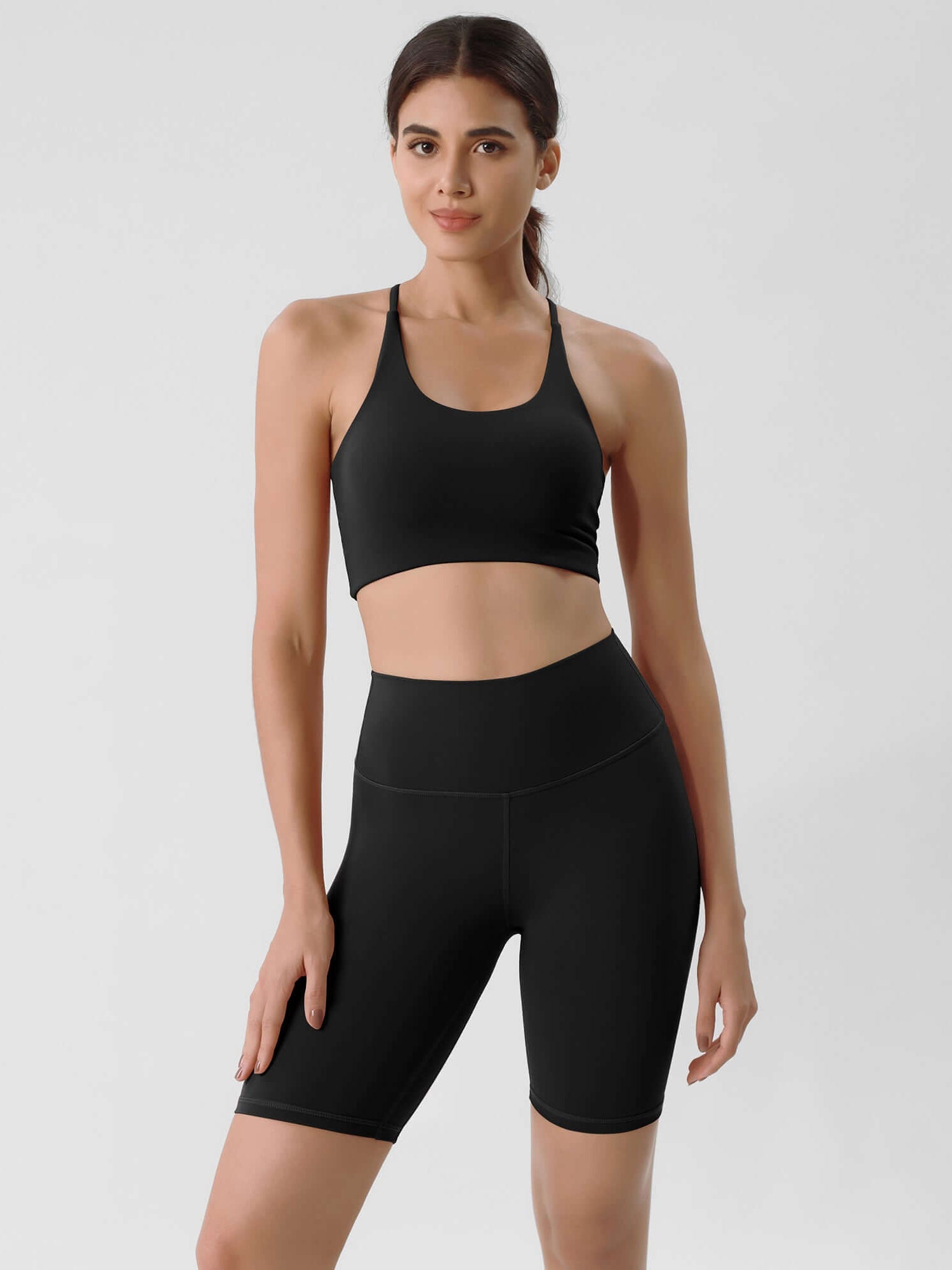 ODLIFT 8 High Waist Biker Shorts Black - ododos