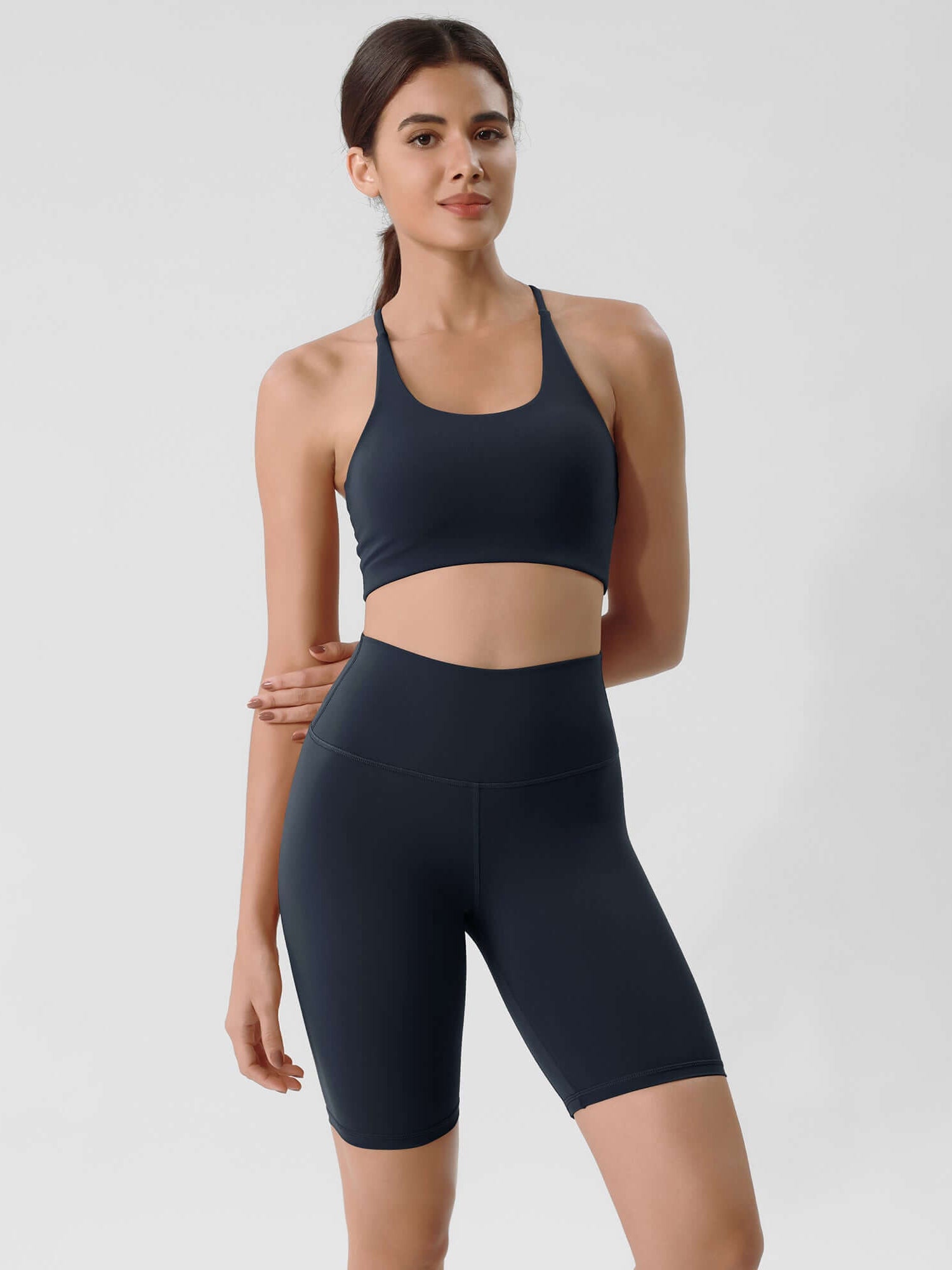 ODLIFT 8 High Waist Biker Shorts Deep Navy - ododos