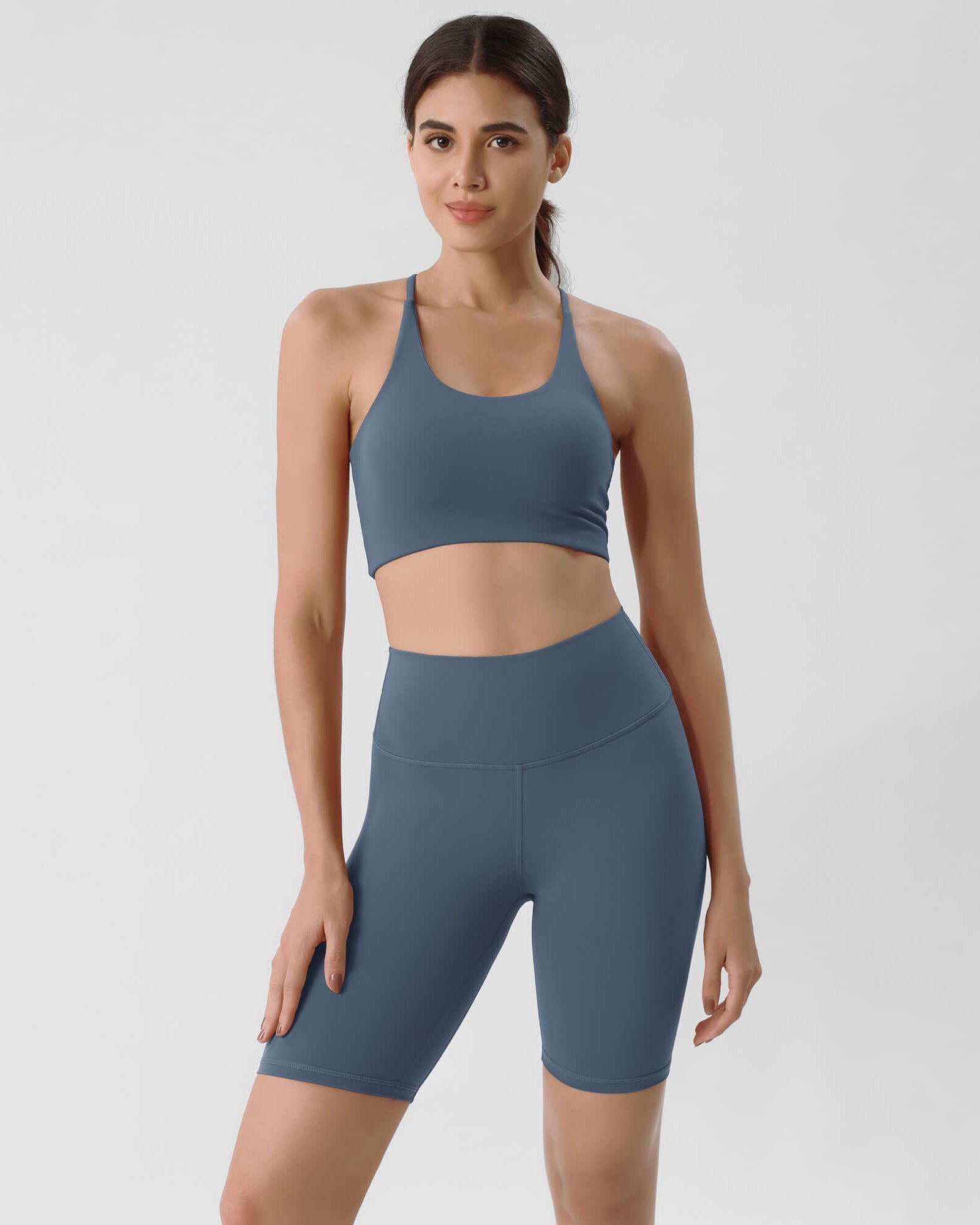 ODLIFT 8 High Waist Biker Shorts Ink Blue - ododos