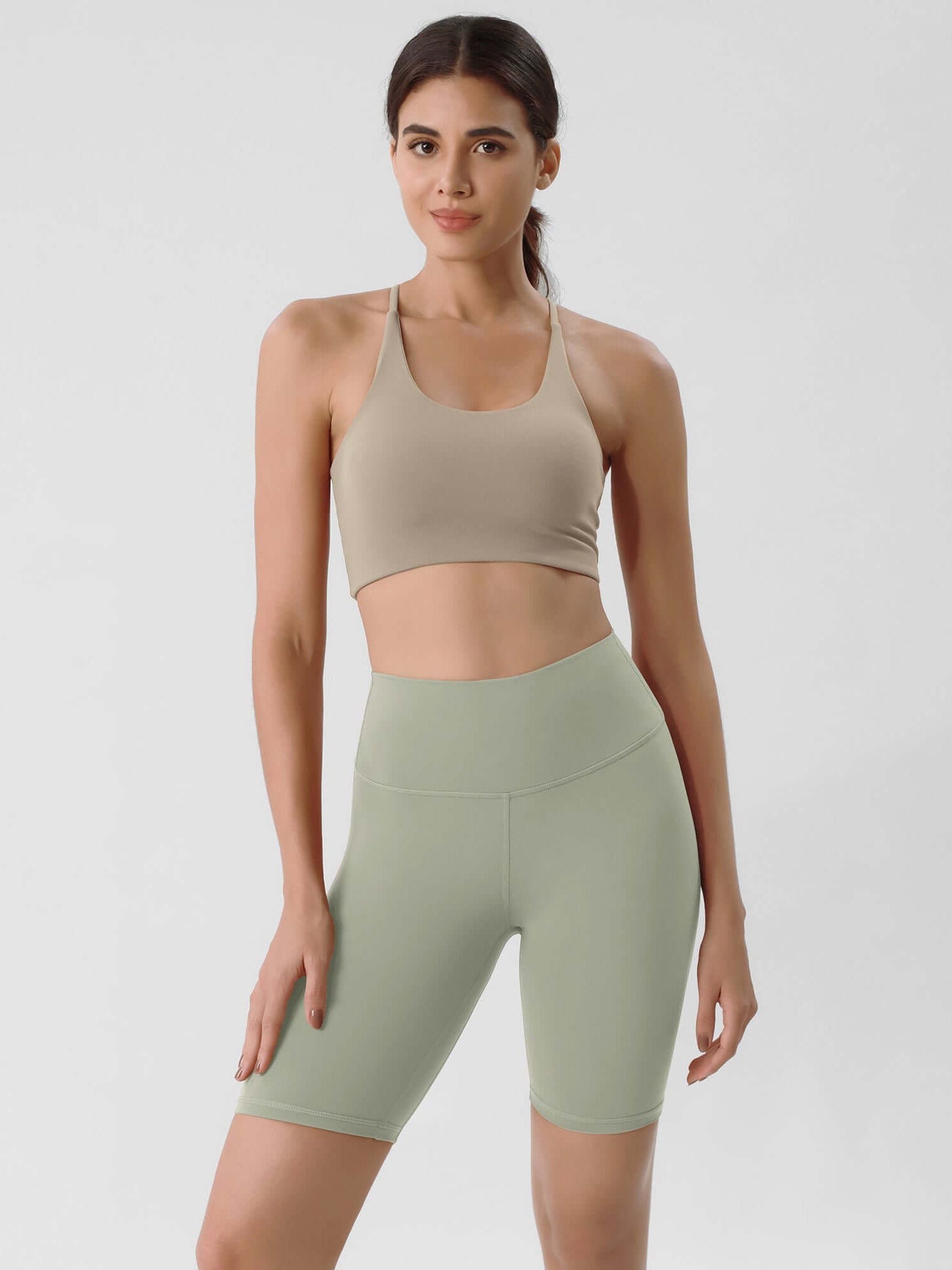 ODLIFT 8 High Waist Biker Shorts Lime Stone - ododos