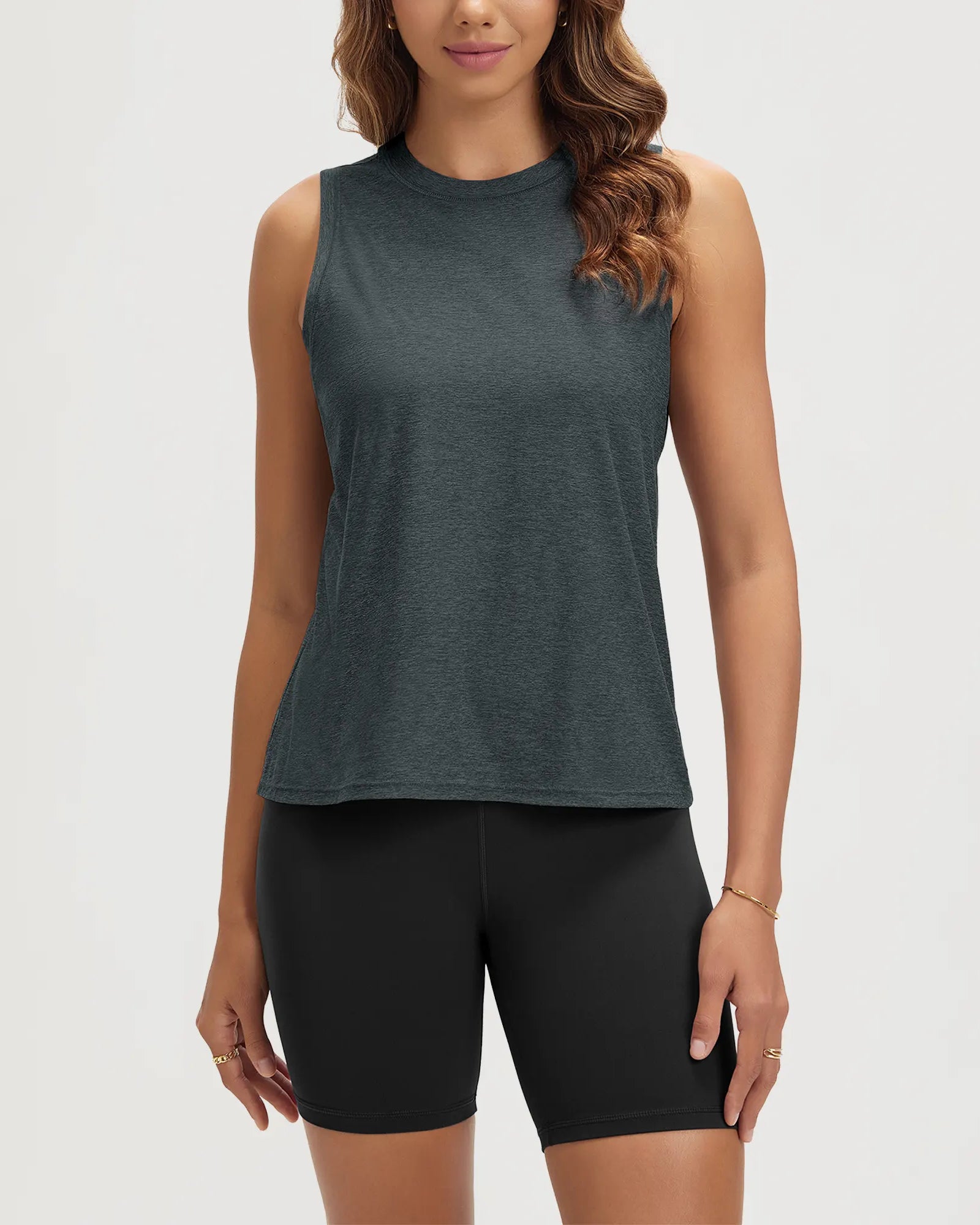 ODODOS Stratum Women's mock neck tank, soft fabric, perfect for workout wear.