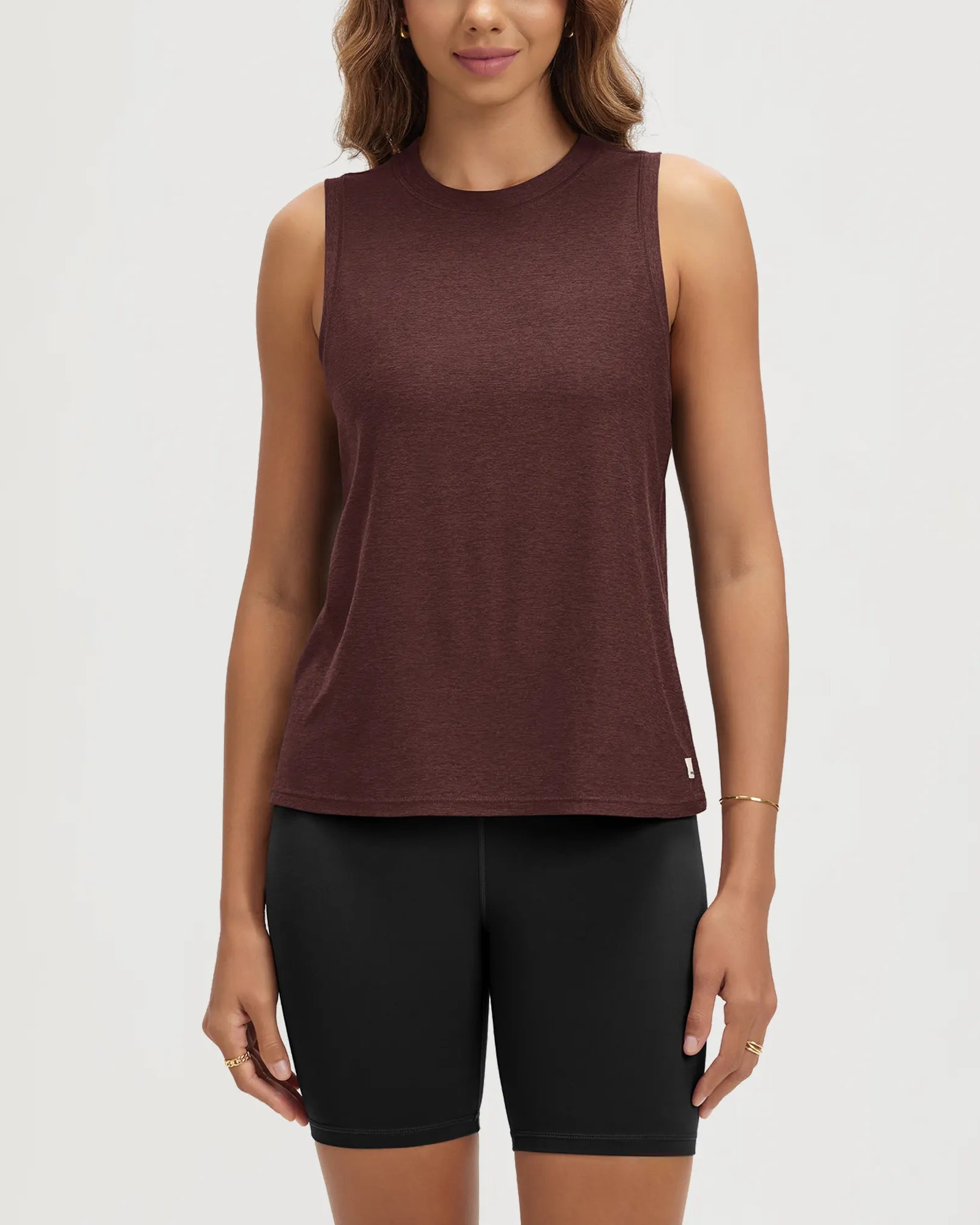 ODODOS Stratum Women's Performance Tank, soft fabric, athletic fit for workout wear.