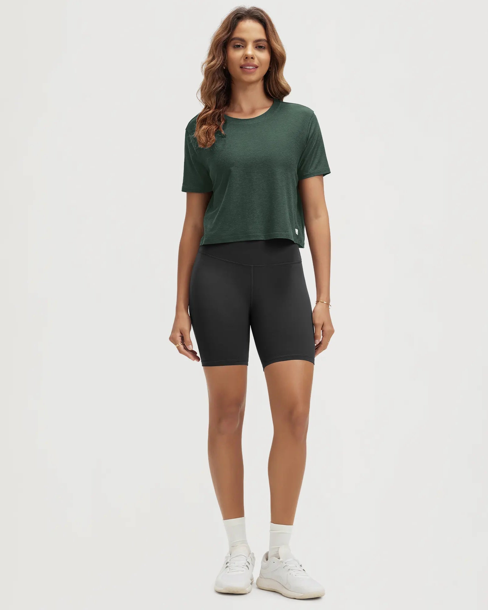ODODOS odSTRATUM Women's Performance Cropped Tee, soft fabric, workout wear, athletic fit.