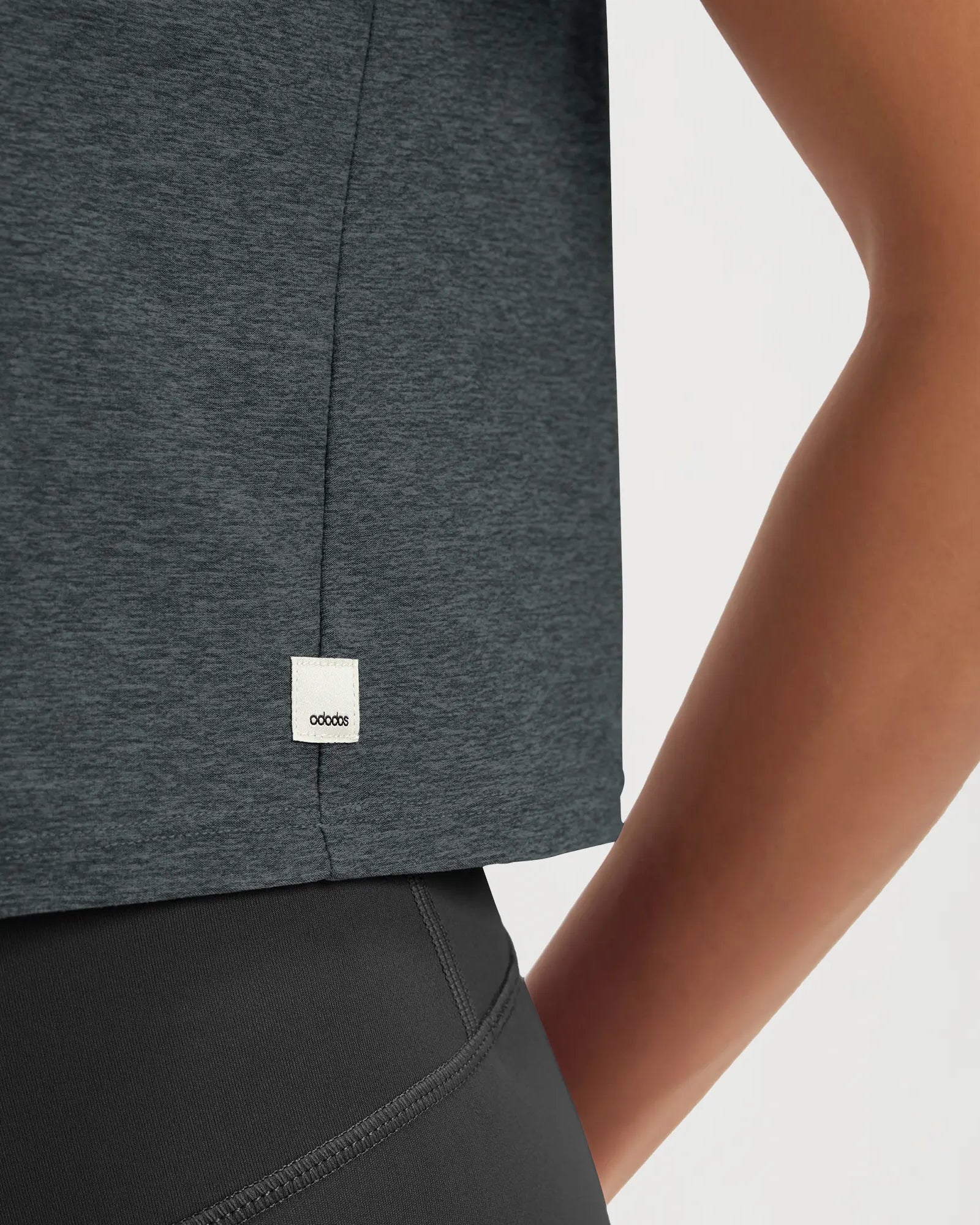 ODODOS Stratum Women's Performance Cropped Tee showcasing soft fabric and athletic fit.