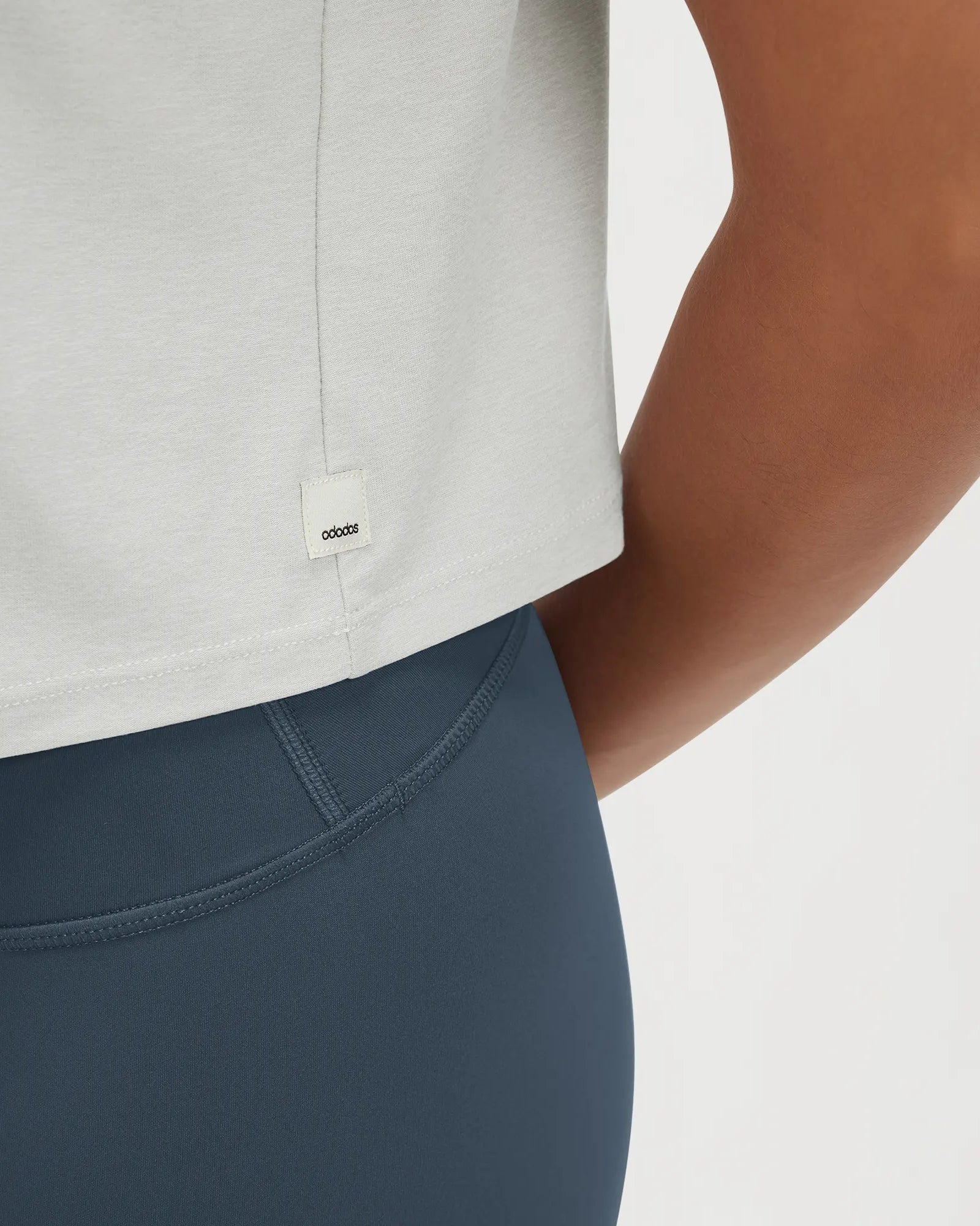 ODODOS Stratum Women's Performance Cropped Tee featuring breathable soft fabric for workout wear.