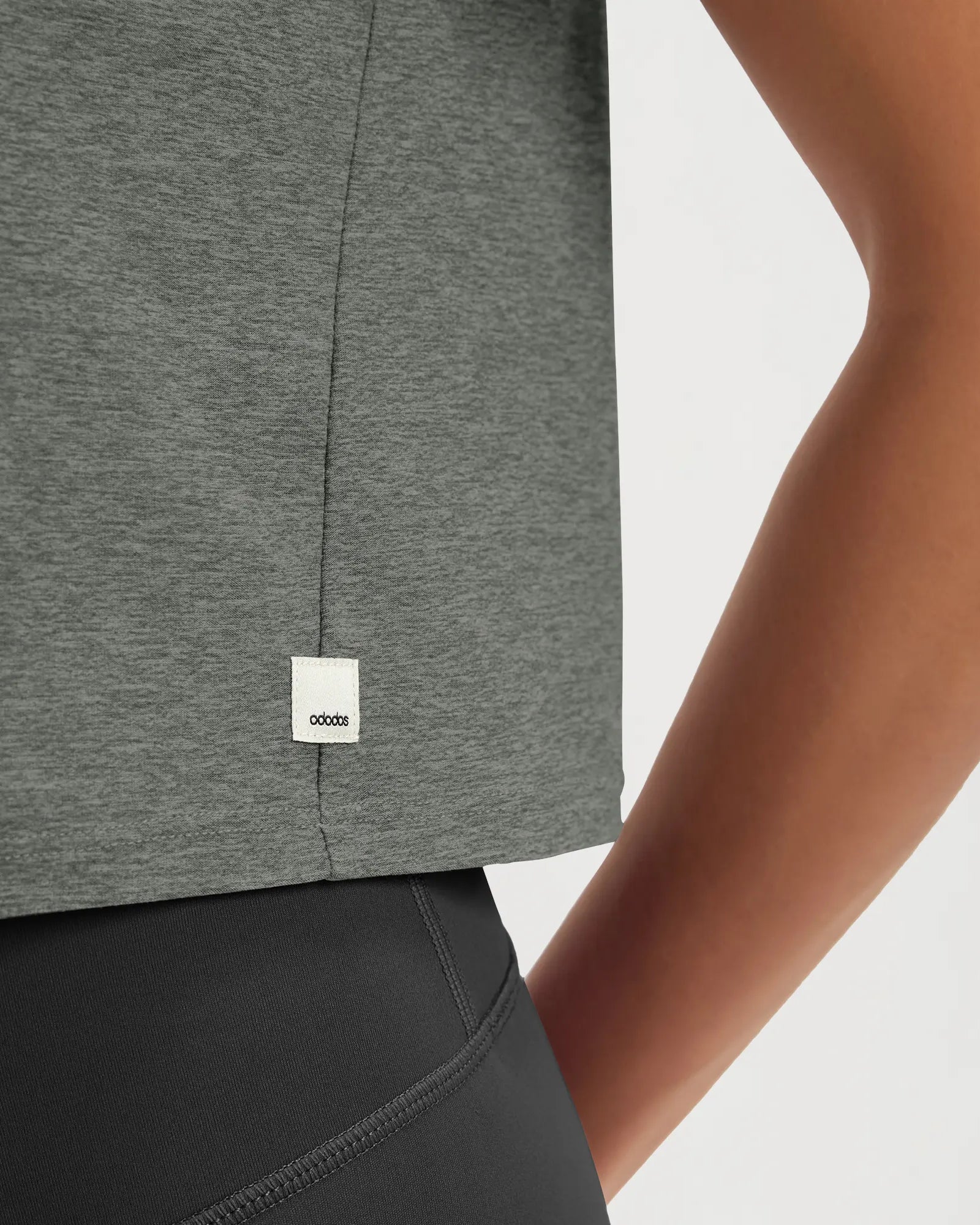 ODODOS Stratum Women's Performance Cropped Tee featuring breathable soft fabric and athletic fit.