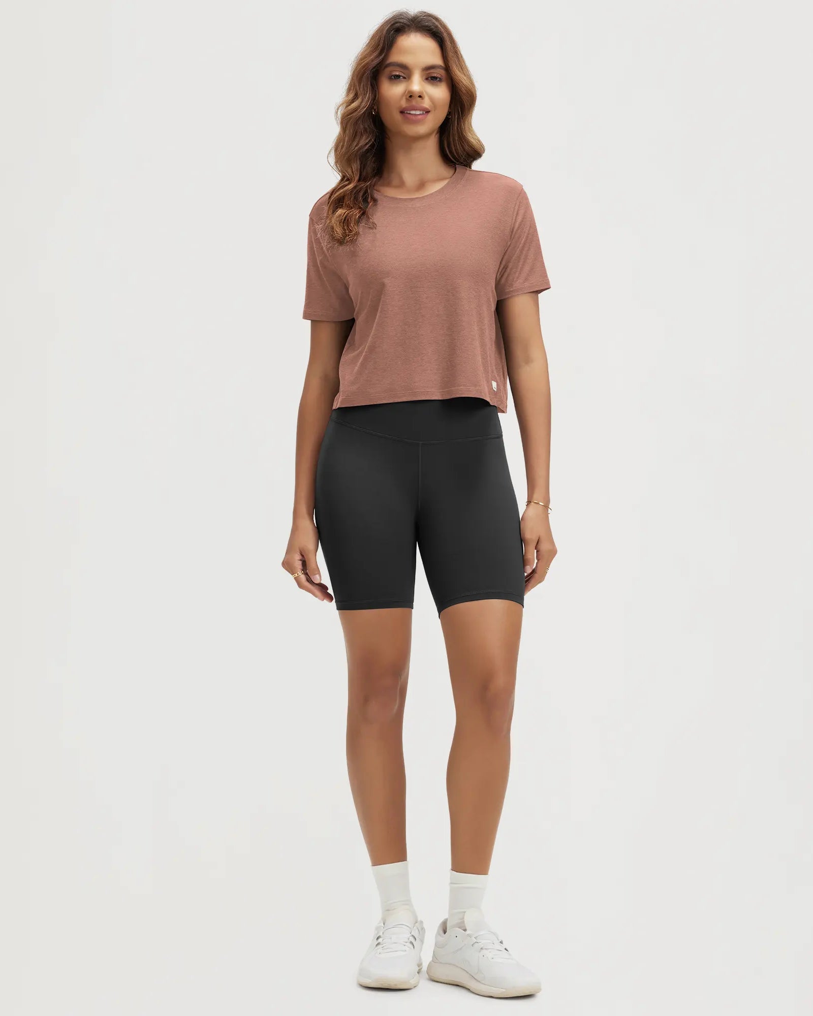 ODODOS Stratum Women's cropped tee with soft fabric and athletic fit.