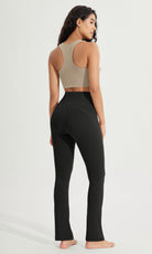 28 High Waist Casual Straight Leg Pants with Back Pocket - ododos