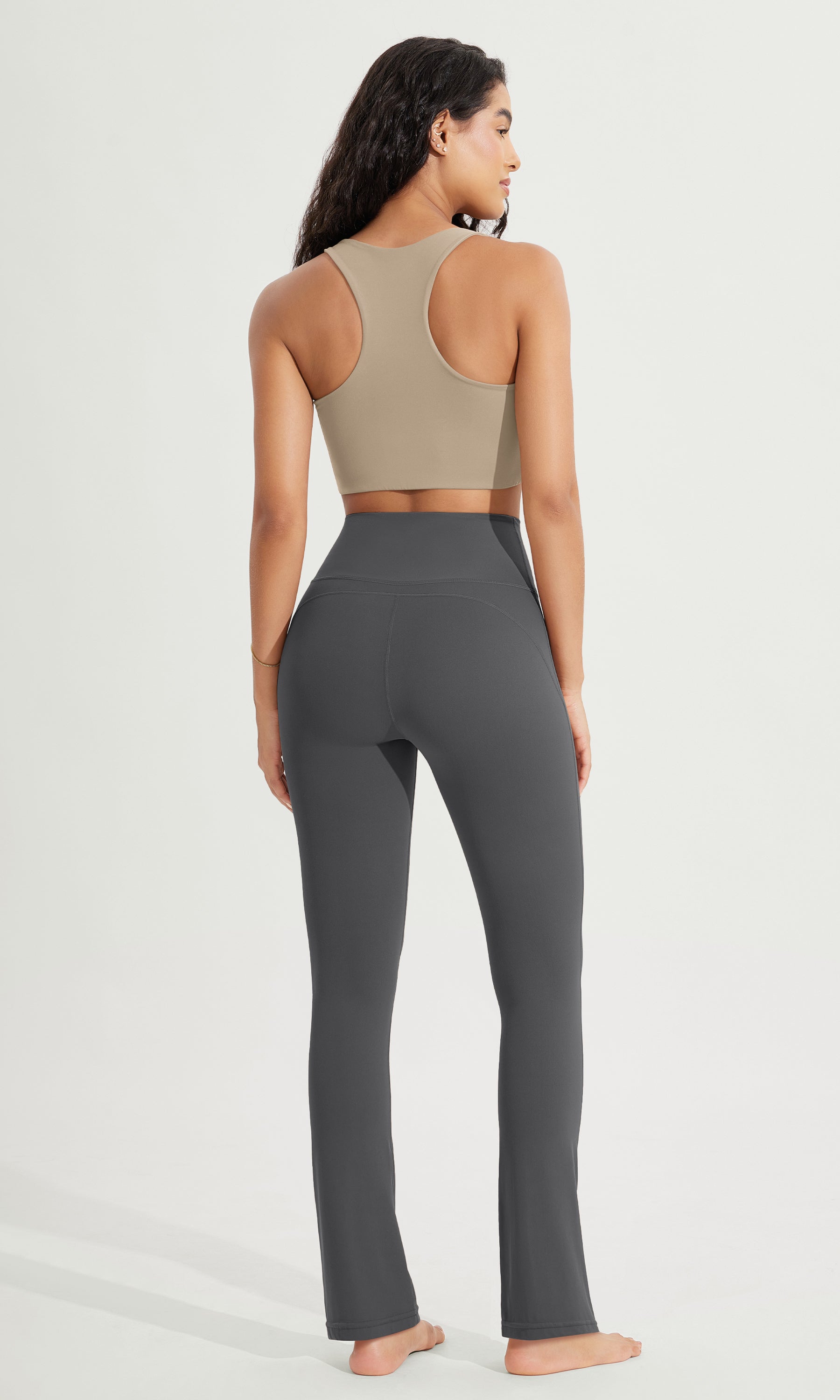 28 High Waist Casual Straight Leg Pants with Back Pocket - ododos