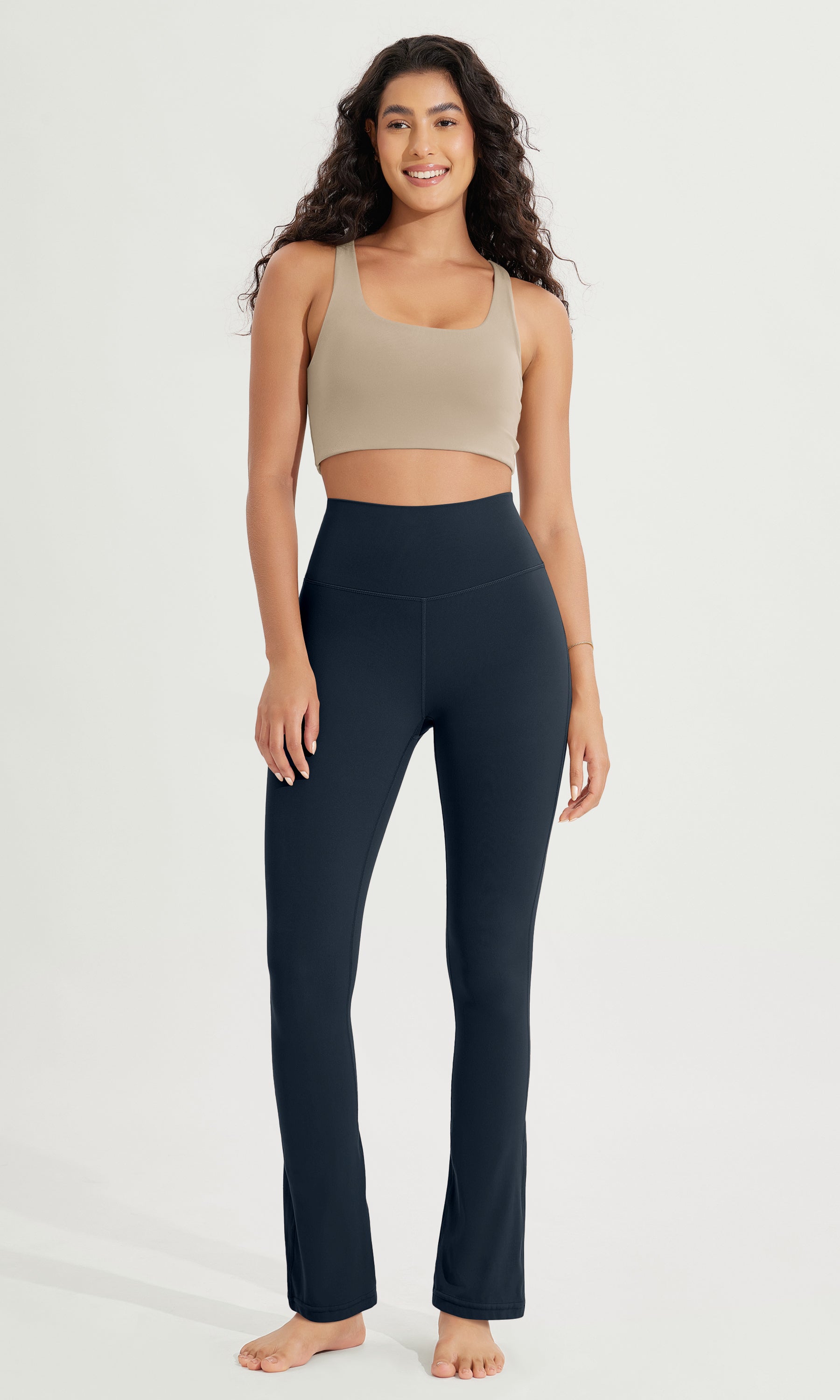 28 High Waist Casual Straight Leg Pants with Back Pocket - ododos